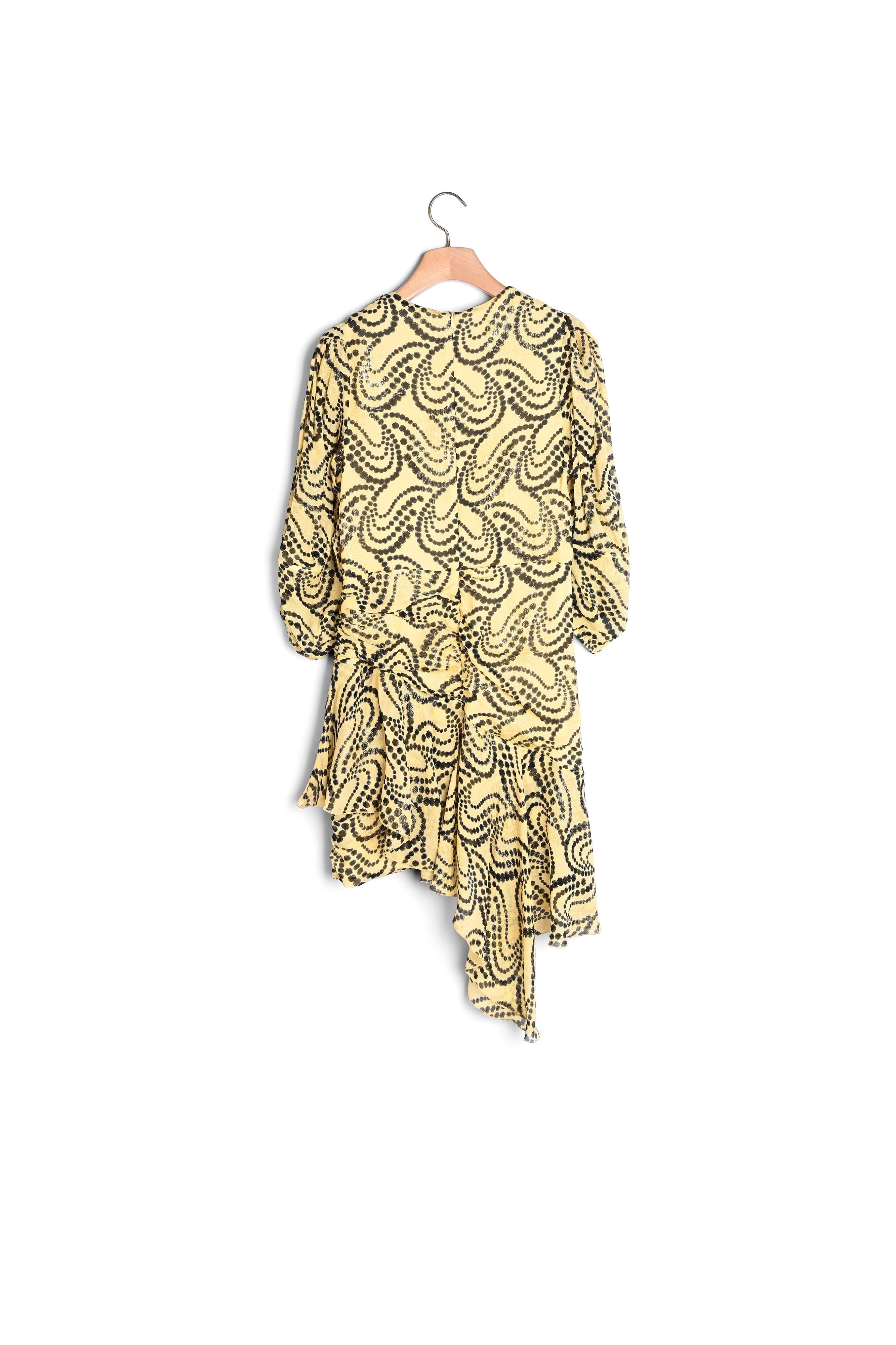 Robe C&T imprimé jaune et noir Sandro seconde main