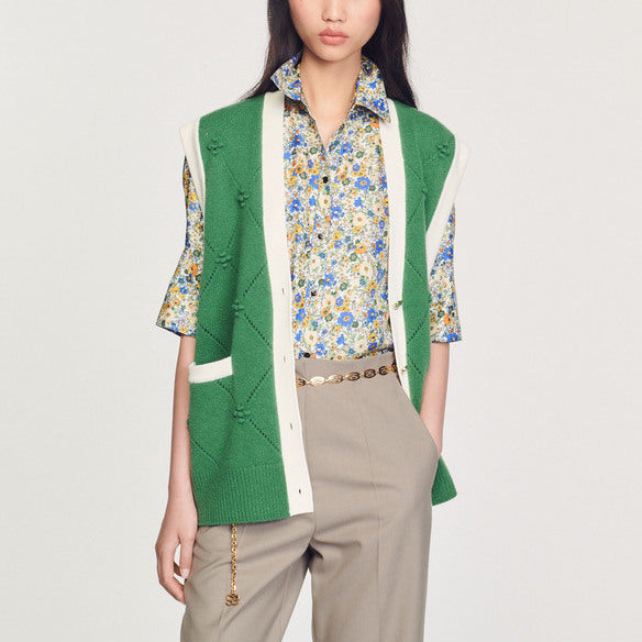 Chemise manches courtes imprimé Blossom Sandro seconde main