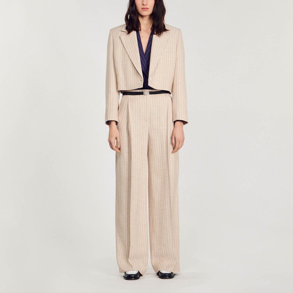 Veste courte à rayures Sandro seconde main