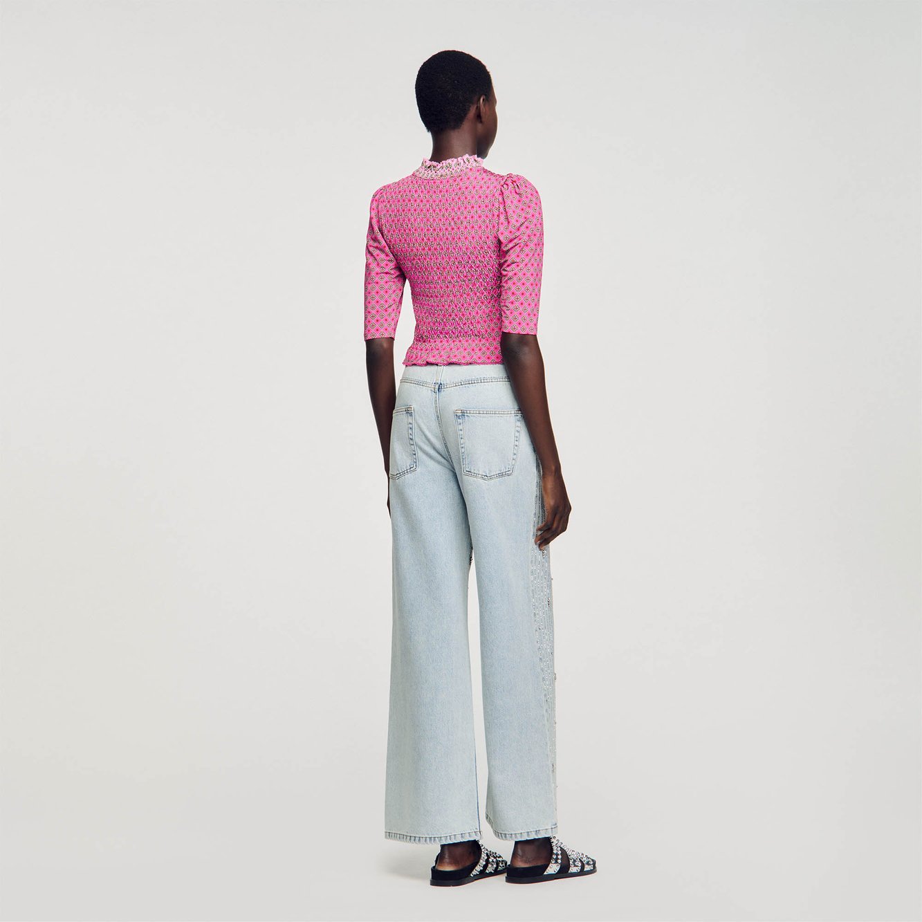 T-shirt smocké imprimé Sandro seconde main