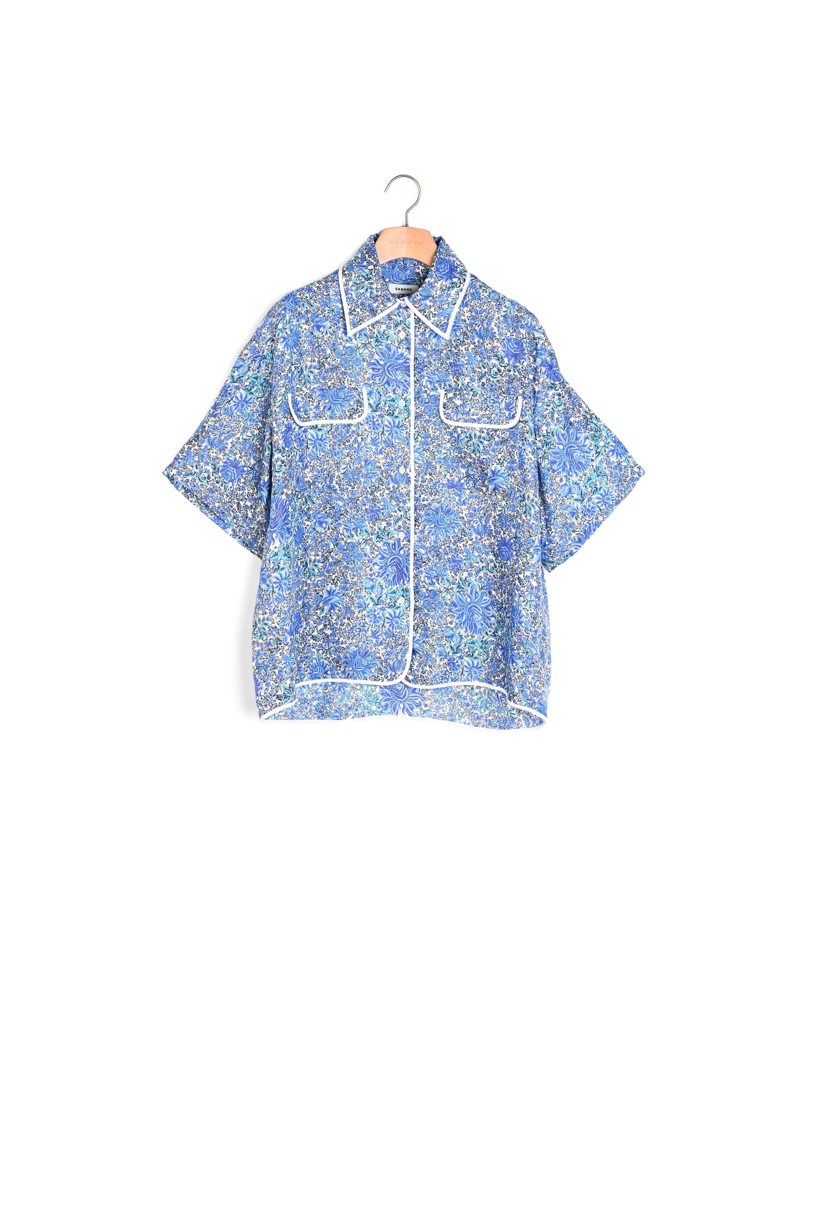 Chemise large en soie à imprimé fleuri Sandro seconde main