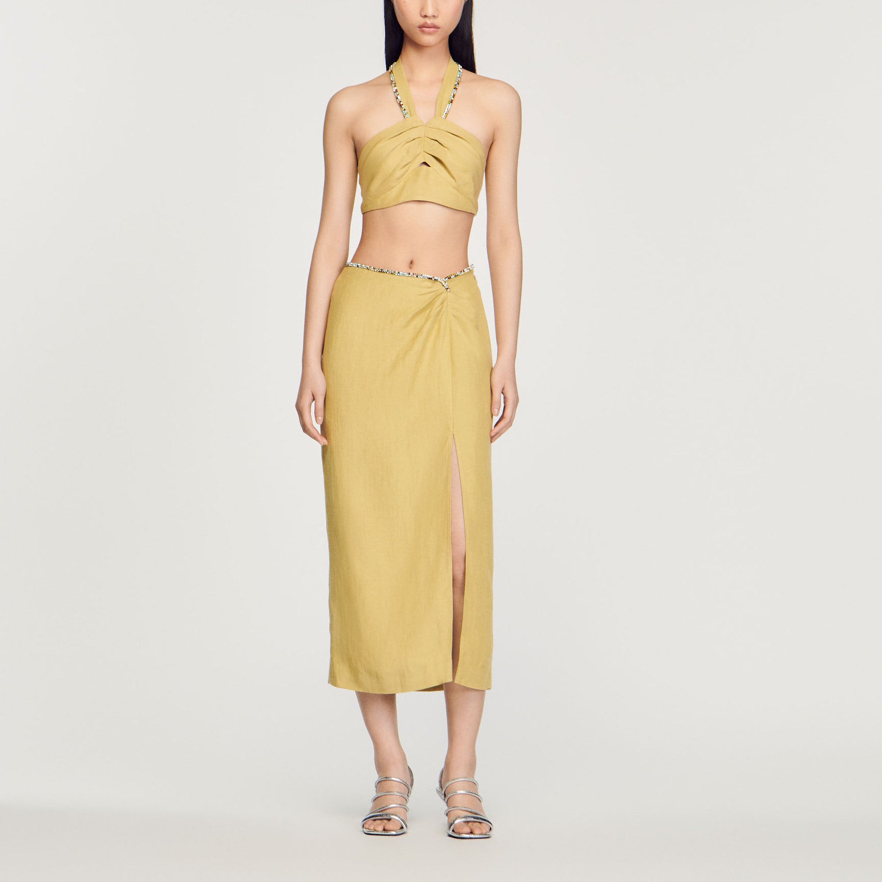 Jupe fendue strassée Sandro seconde main