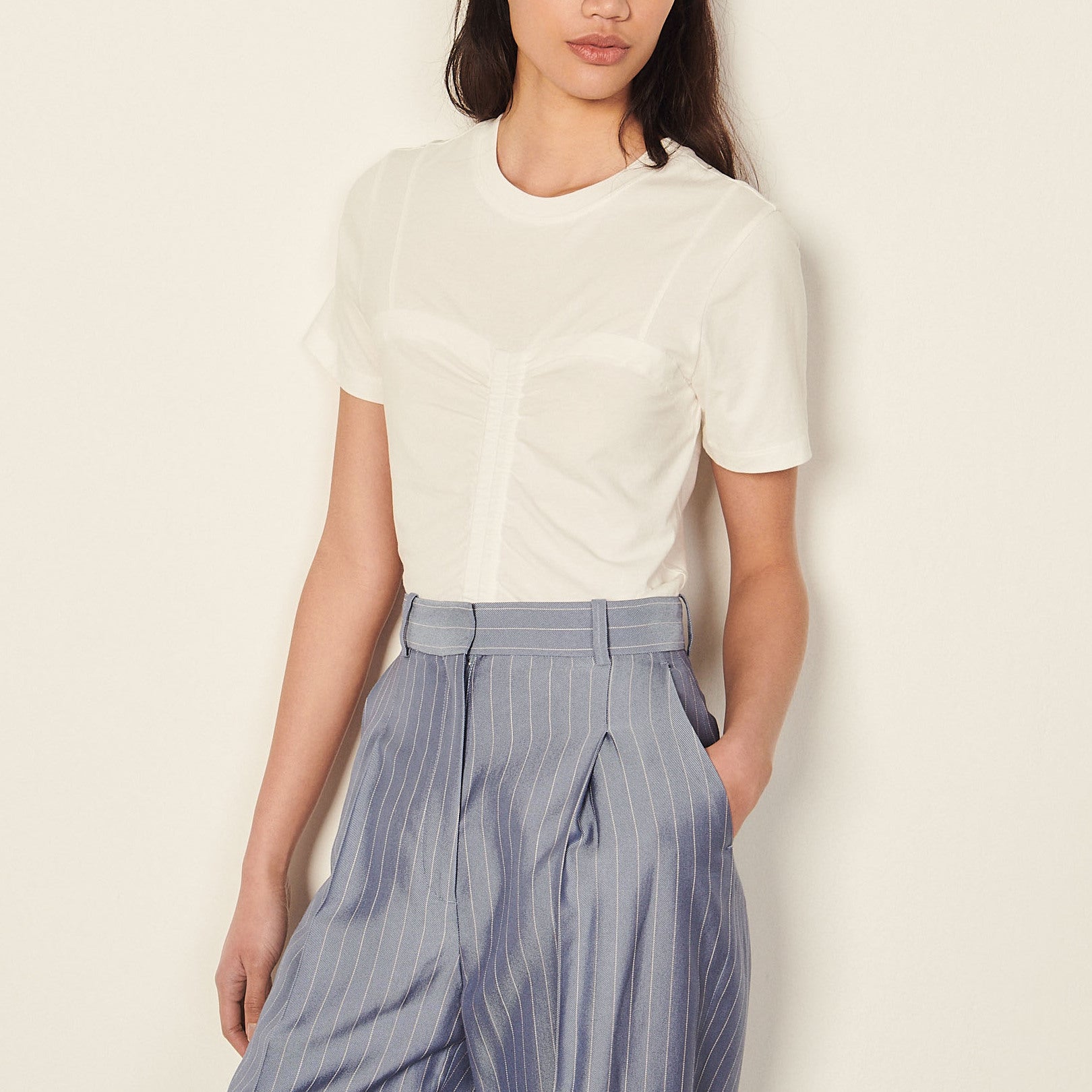 T-shirt façon corset Sandro seconde main