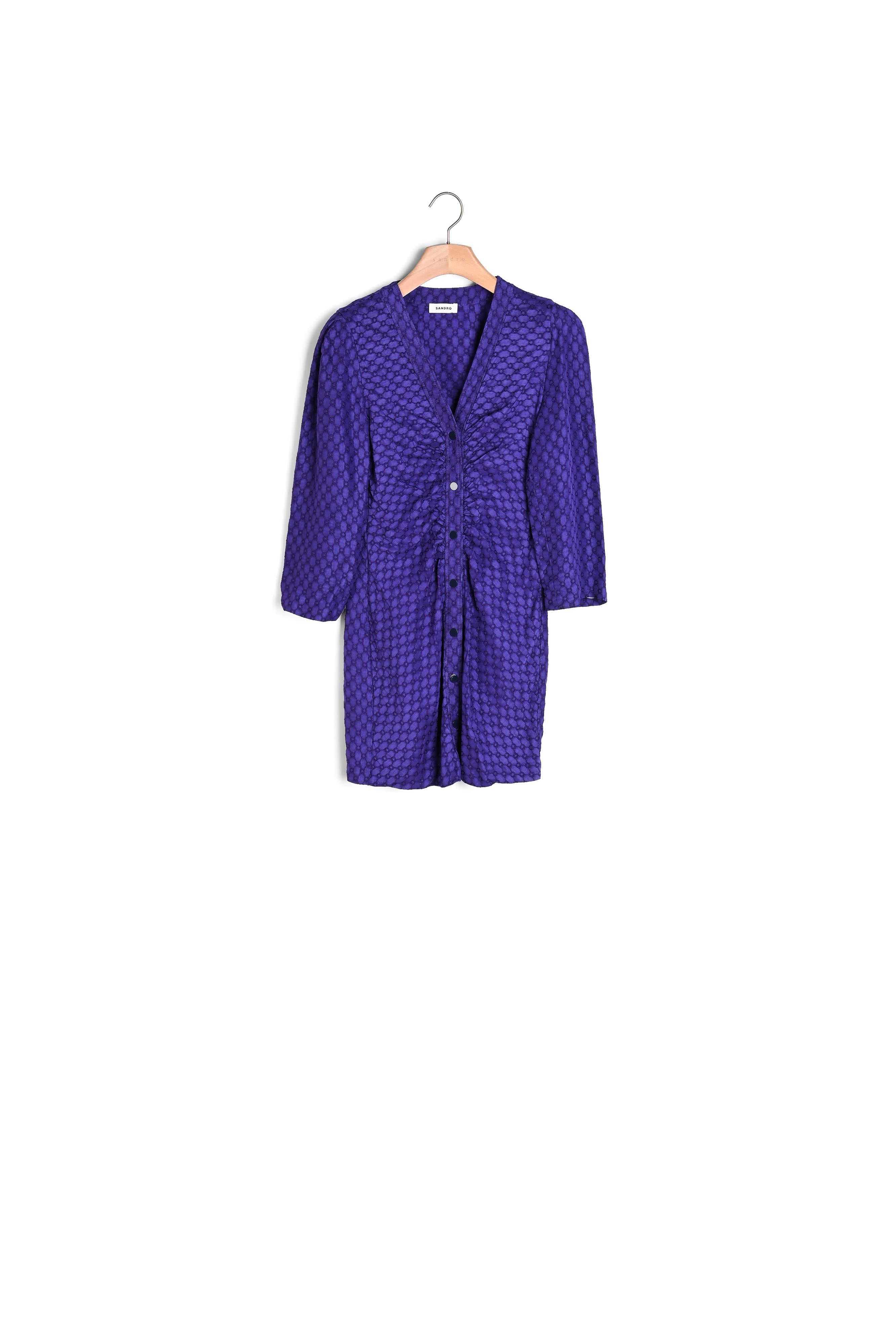 Robe courte froncé jacquard à motifs Sandro seconde main