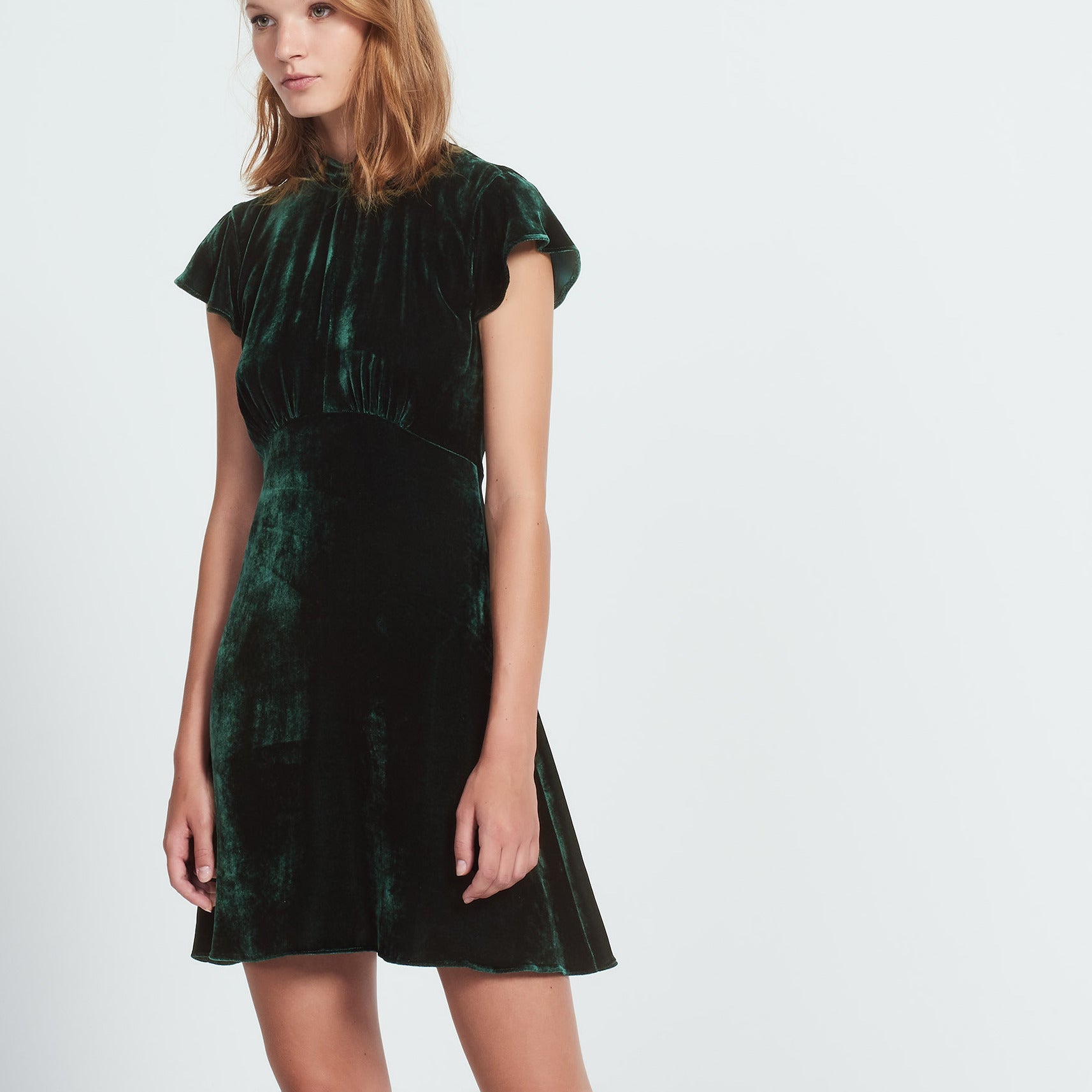 Robe en velours col montant Sandro seconde main