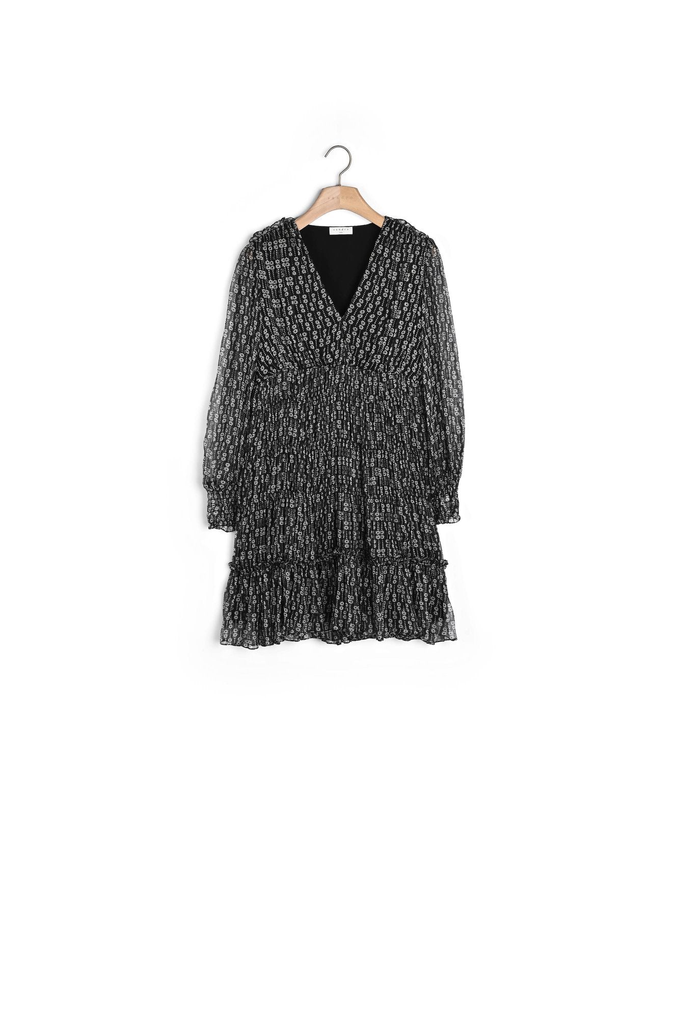Robe imprimé noir et blanc Sandro seconde main