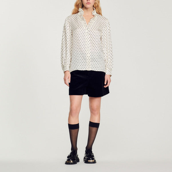 Chemise fluide à imprimé mini pois Sandro seconde main