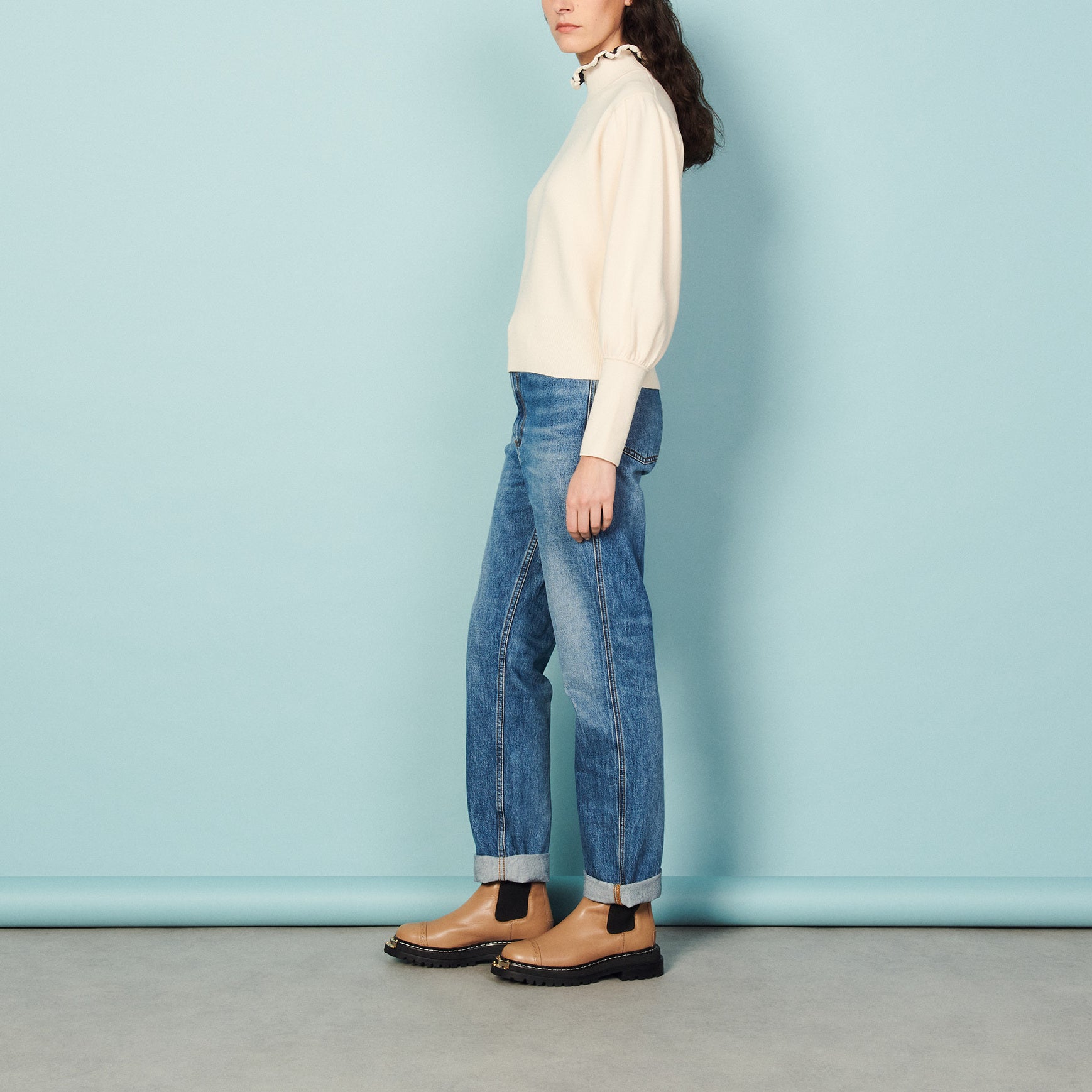 Pull à col montant fantaisie Sandro seconde main