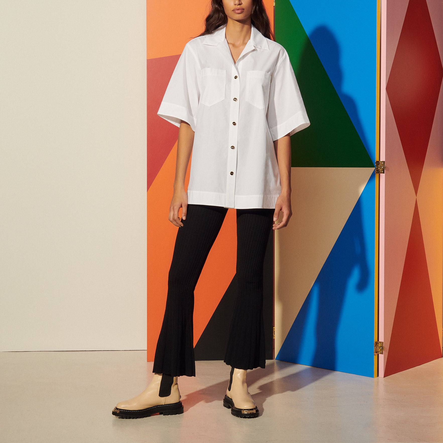 Chemise oversize en coton biologique Sandro seconde main