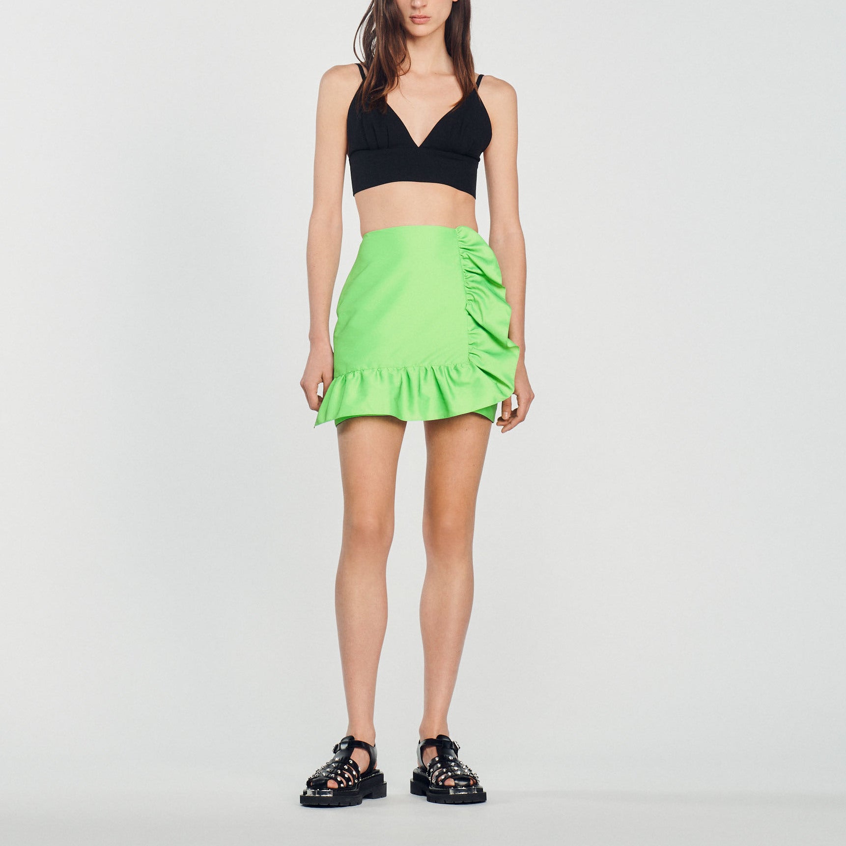 Jupe courte volantée Sandro seconde main