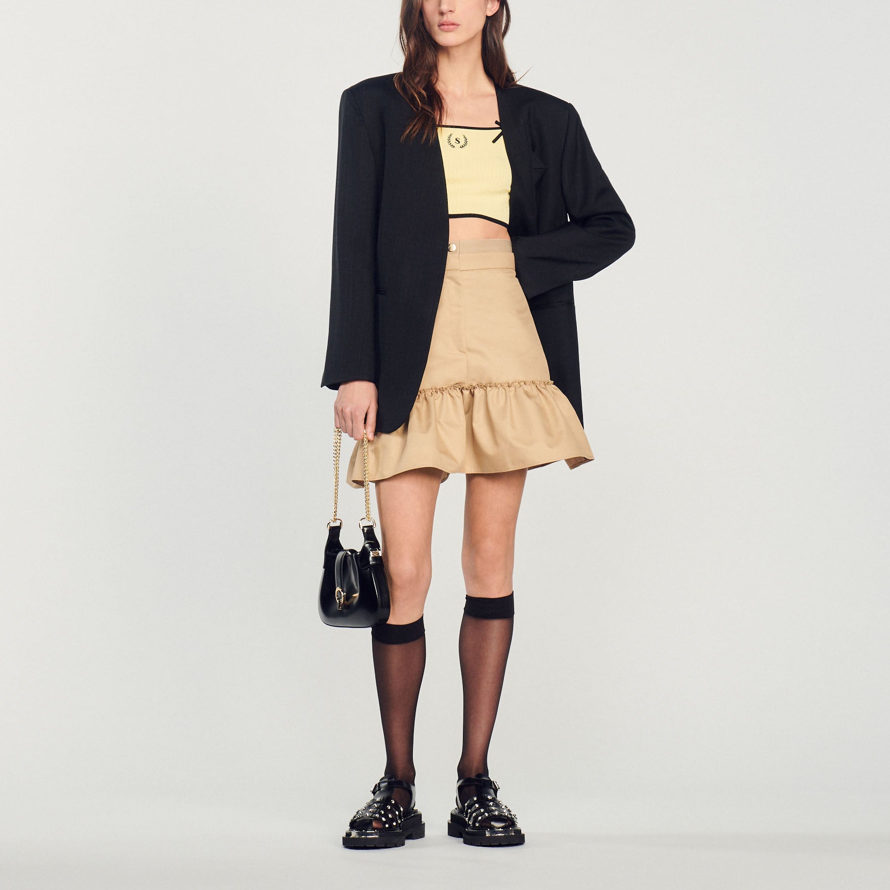 Jupe courte à volants Sandro seconde main