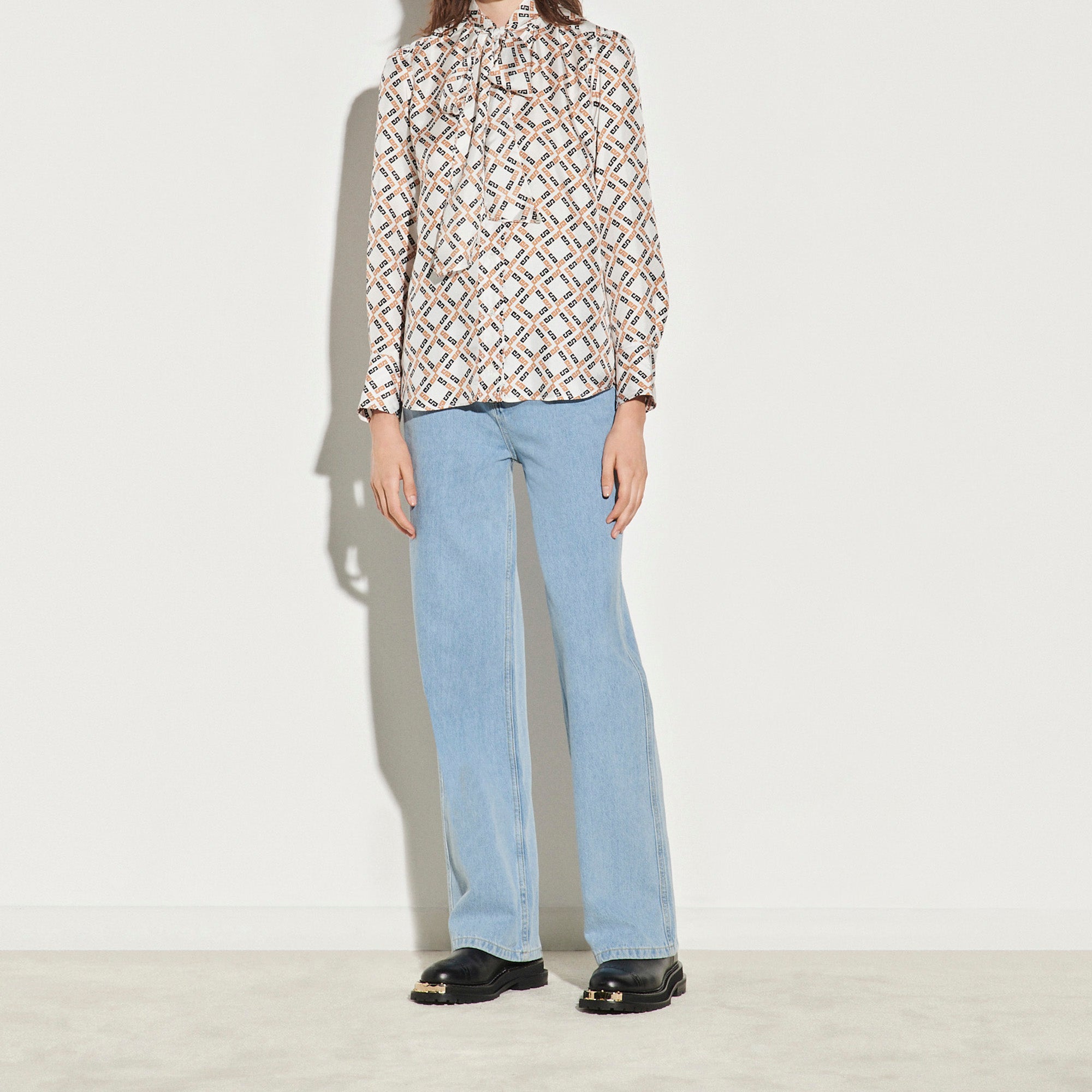 Chemise imprimée en twill de soie Sandro seconde main