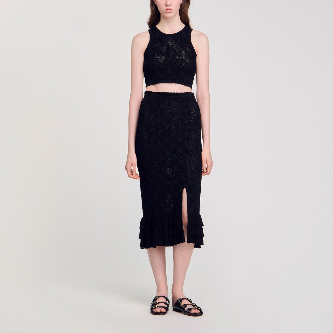 Jupe midi en maille Sandro seconde main