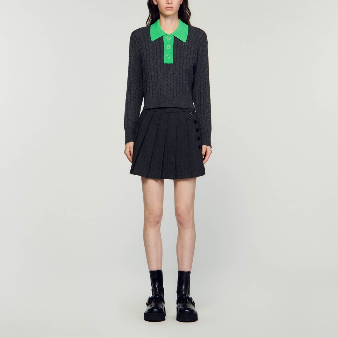 Pull court en Maille torsadée Sandro seconde main