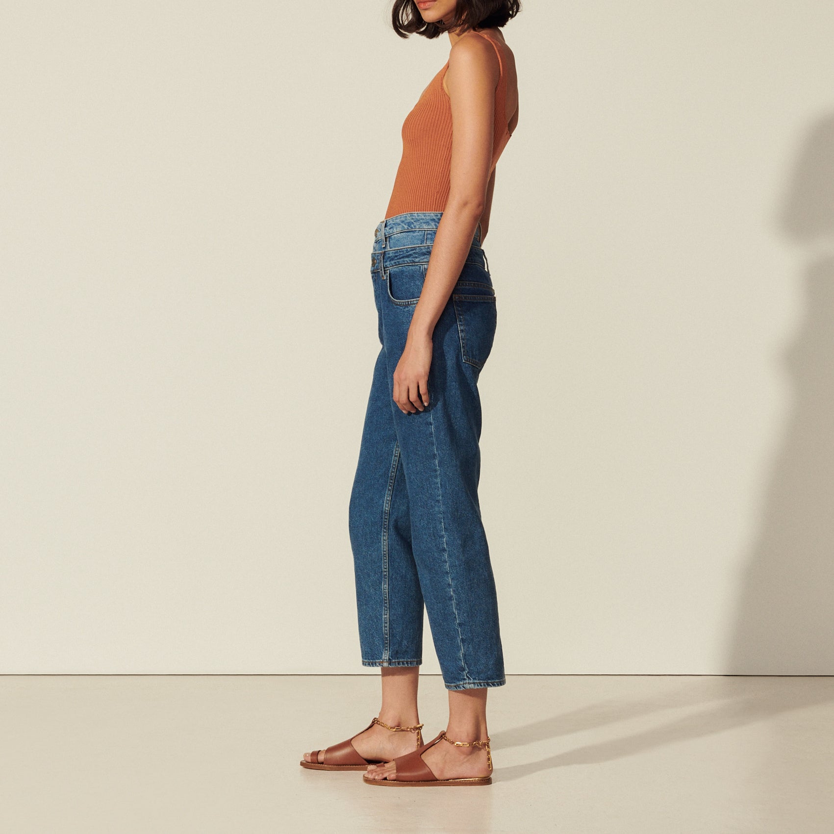 Jean trompe l'œil coupe mom Sandro seconde main