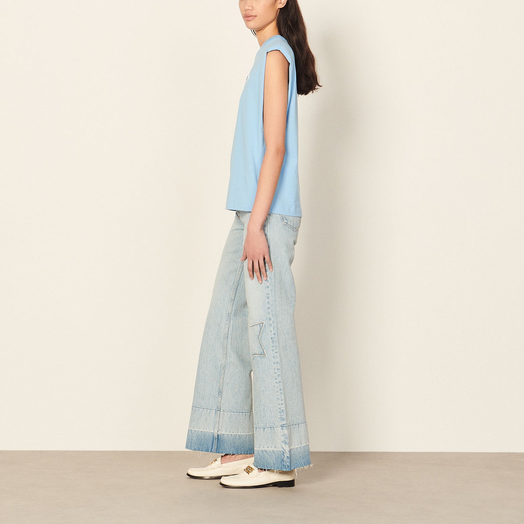 T-shirt en coton biologique sans manches Sandro seconde main