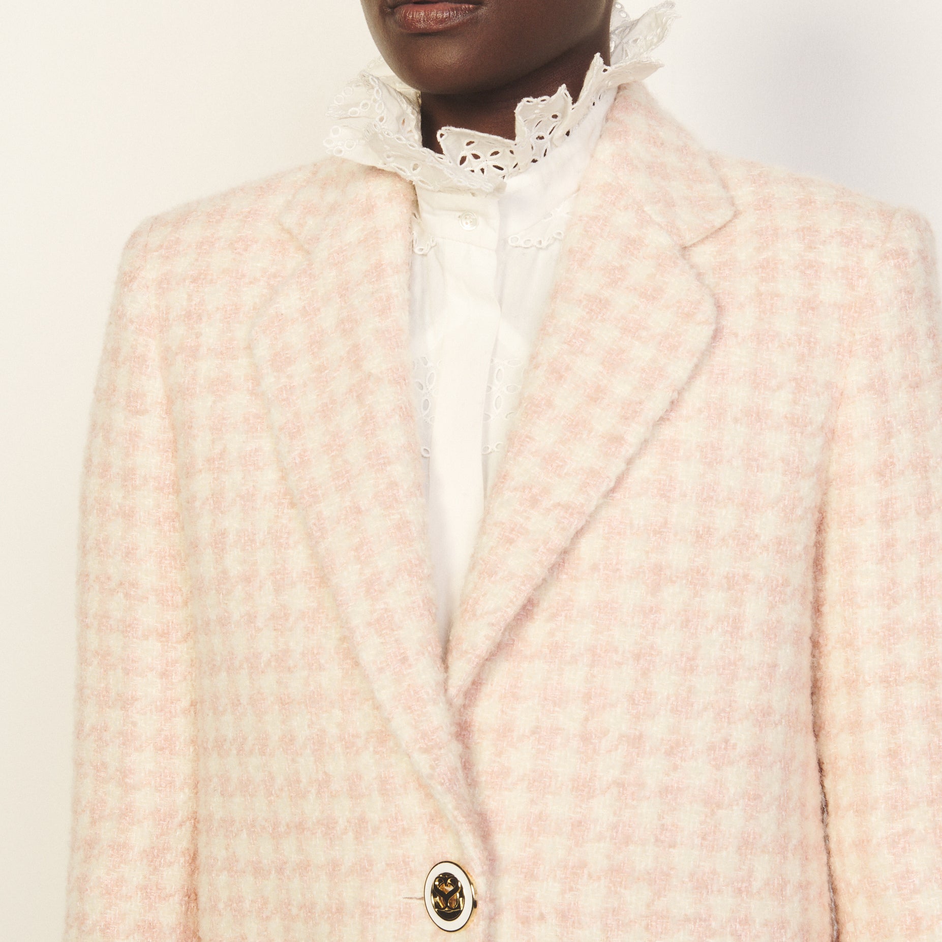 Veste imprimé blanc et rose Sandro seconde main