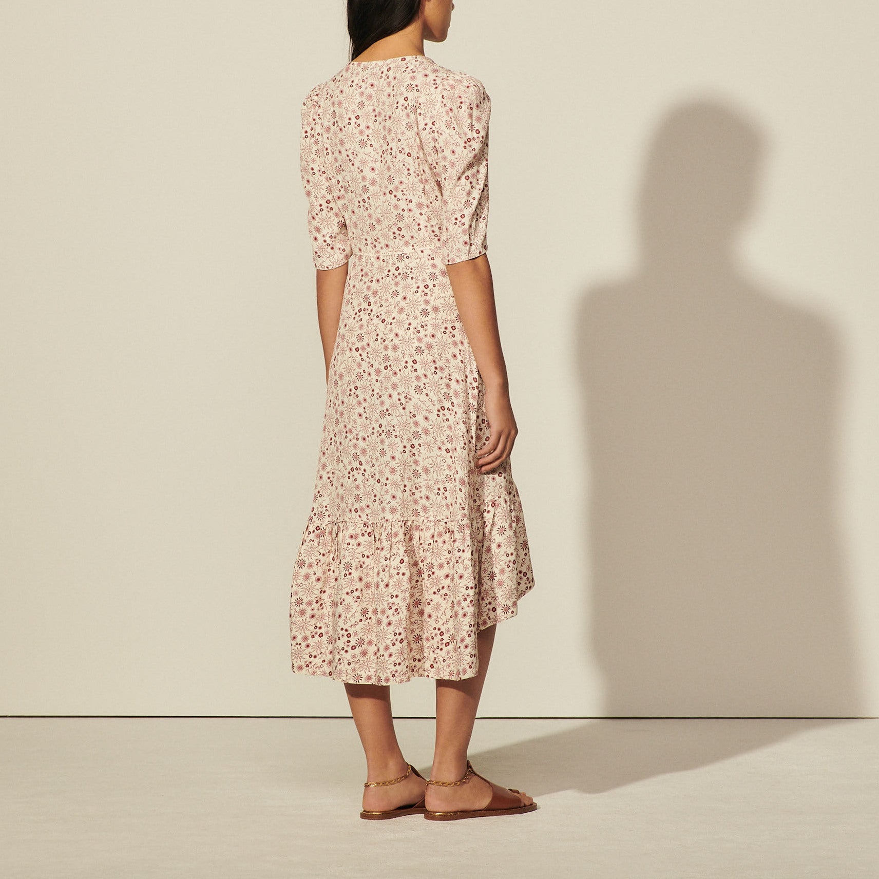 Robe longue asymétrique imprimée Sandro seconde main