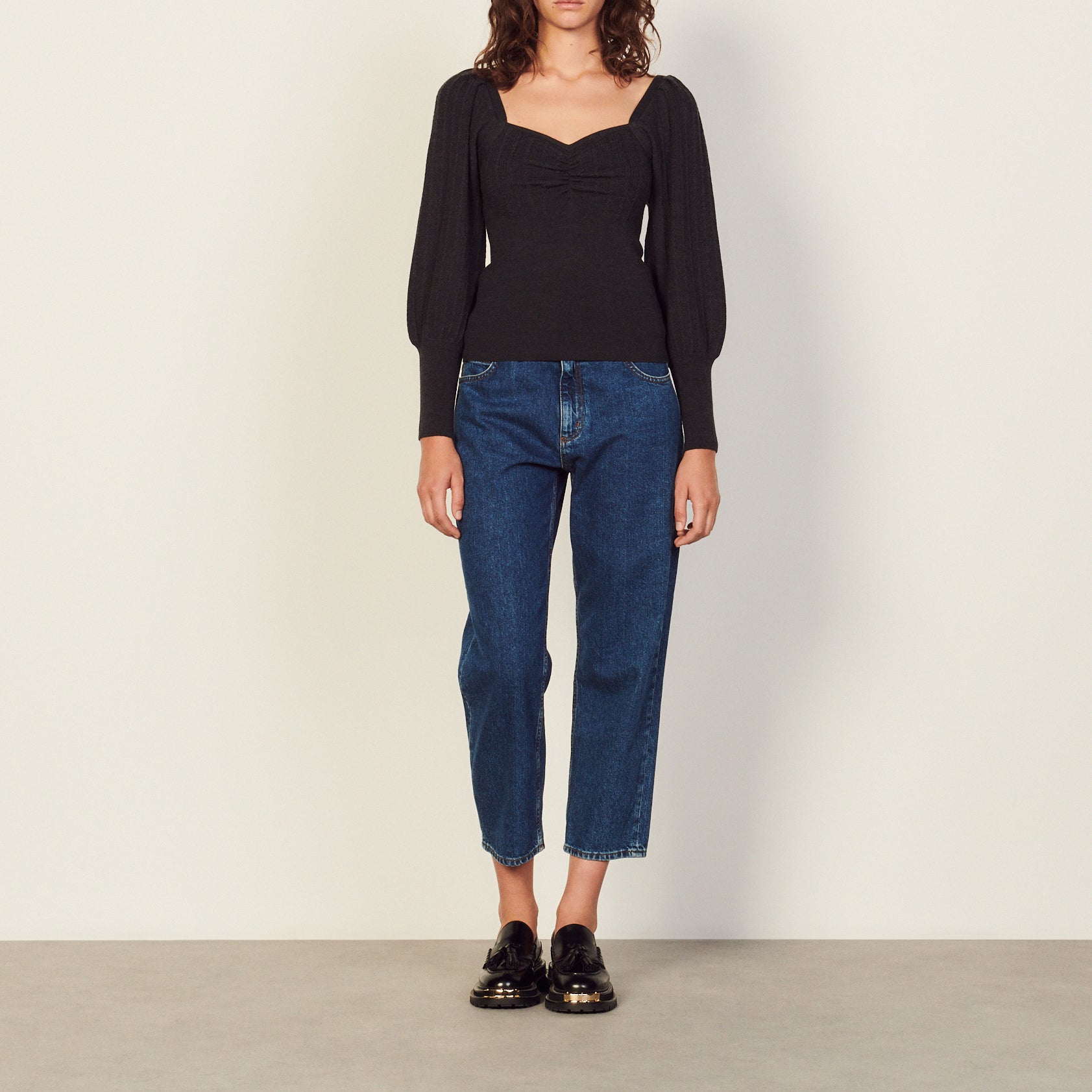 Pull Gris Foncé Sandro seconde main