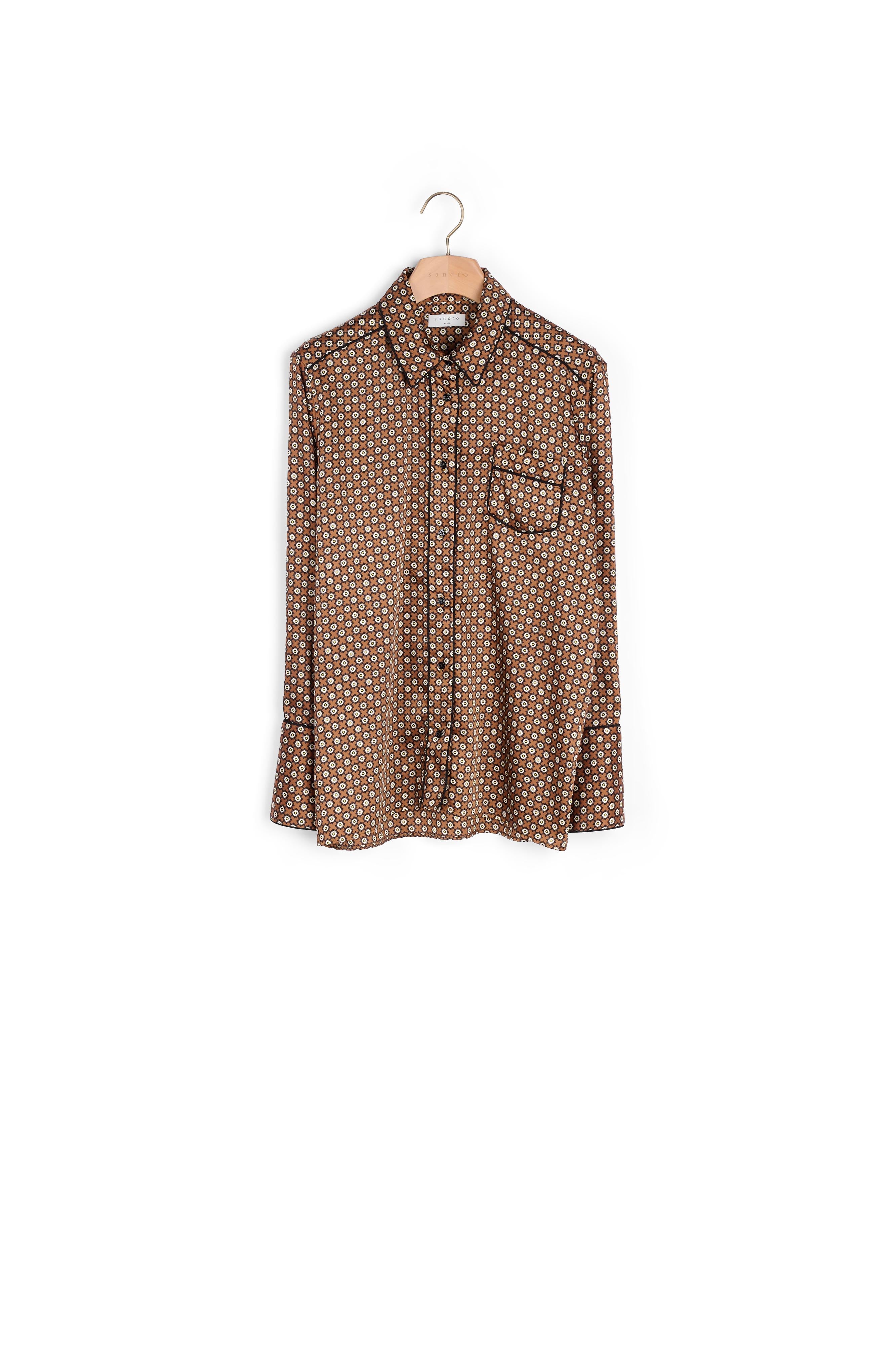 Chemise Marron / Noir Sandro seconde main