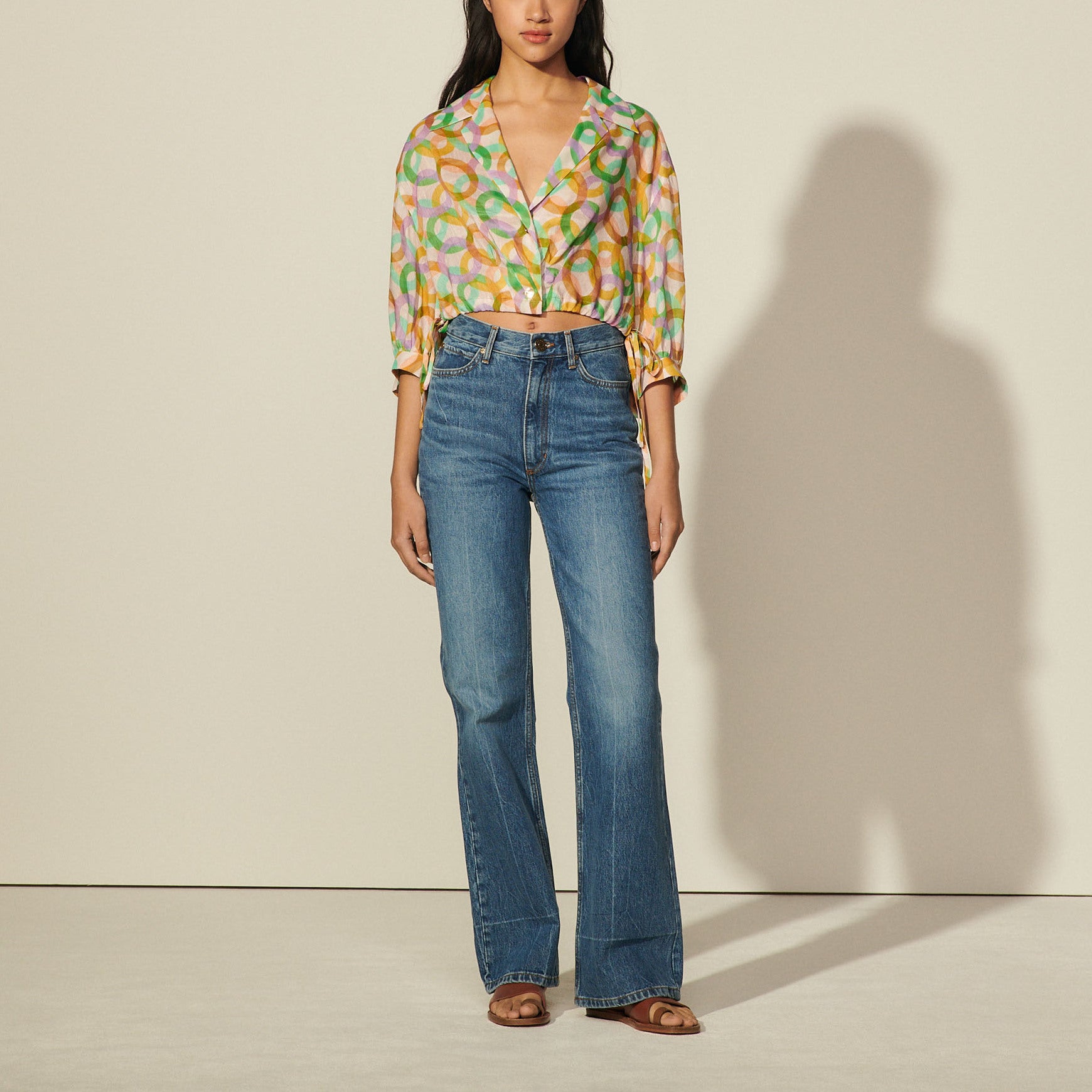 Chemise en voile imprimé Sandro seconde main