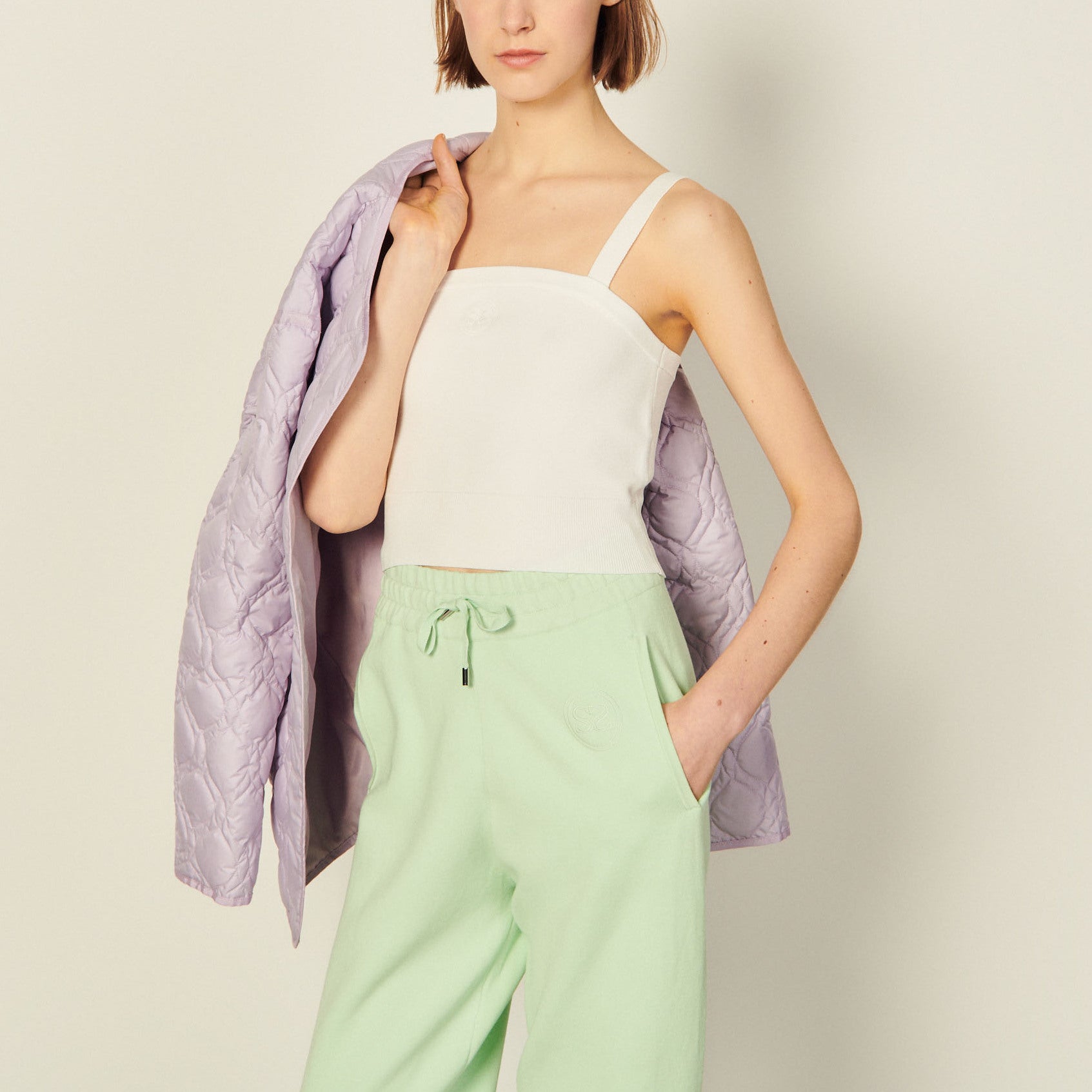 Brassière en Maille brodée Sandro seconde main