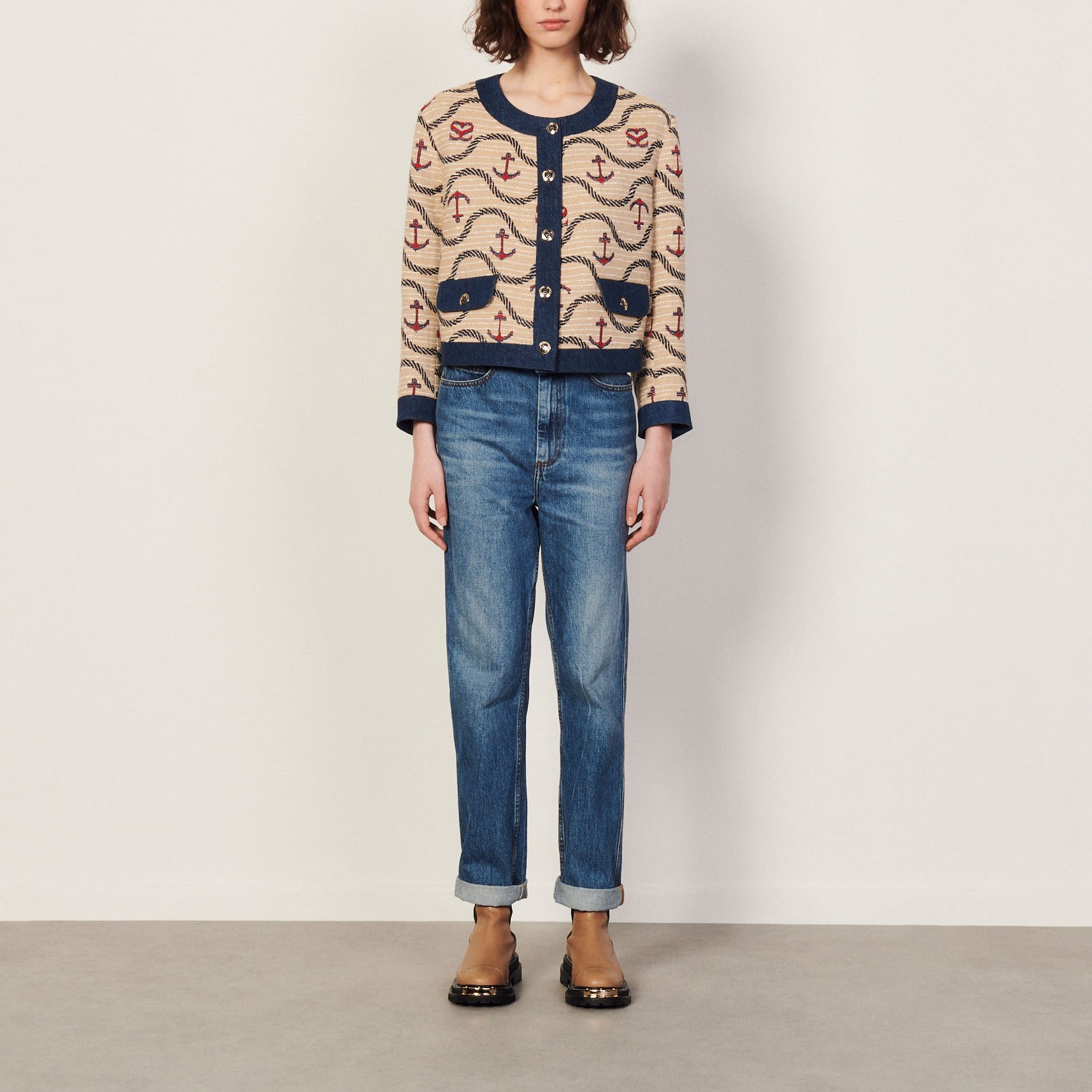 Veste en mix matière Sandro seconde main