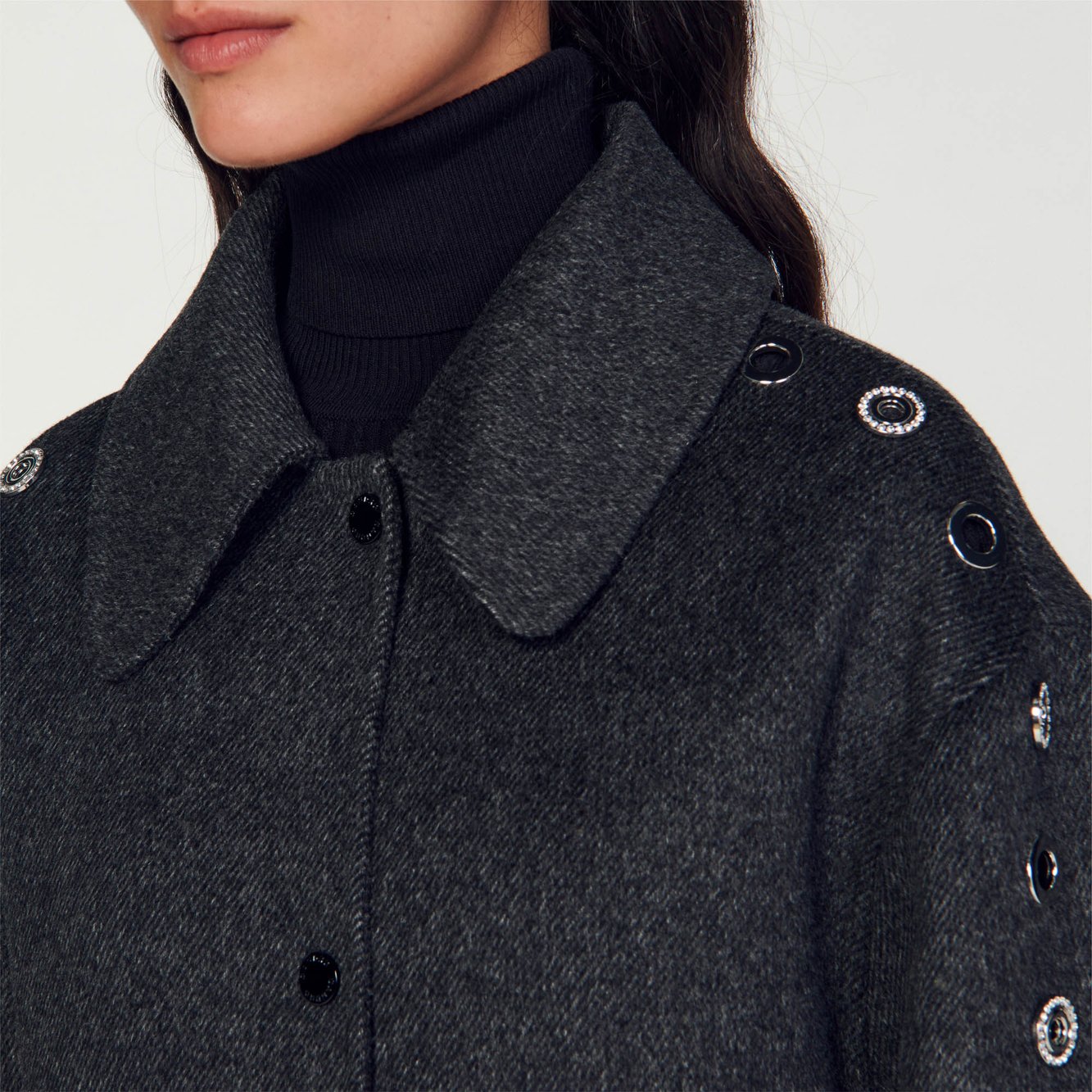 Manteau oversize à œillets Sandro seconde main