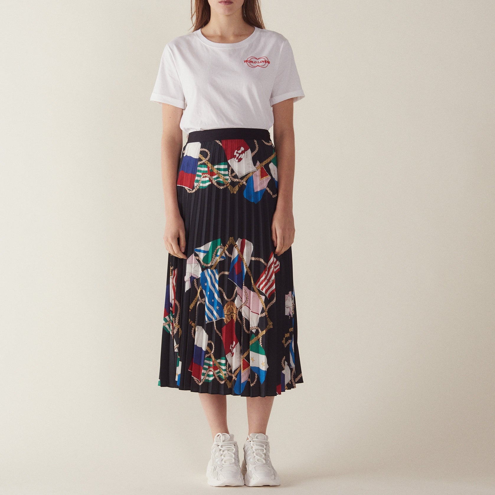 Jupe plissée imprimée Sandro seconde main