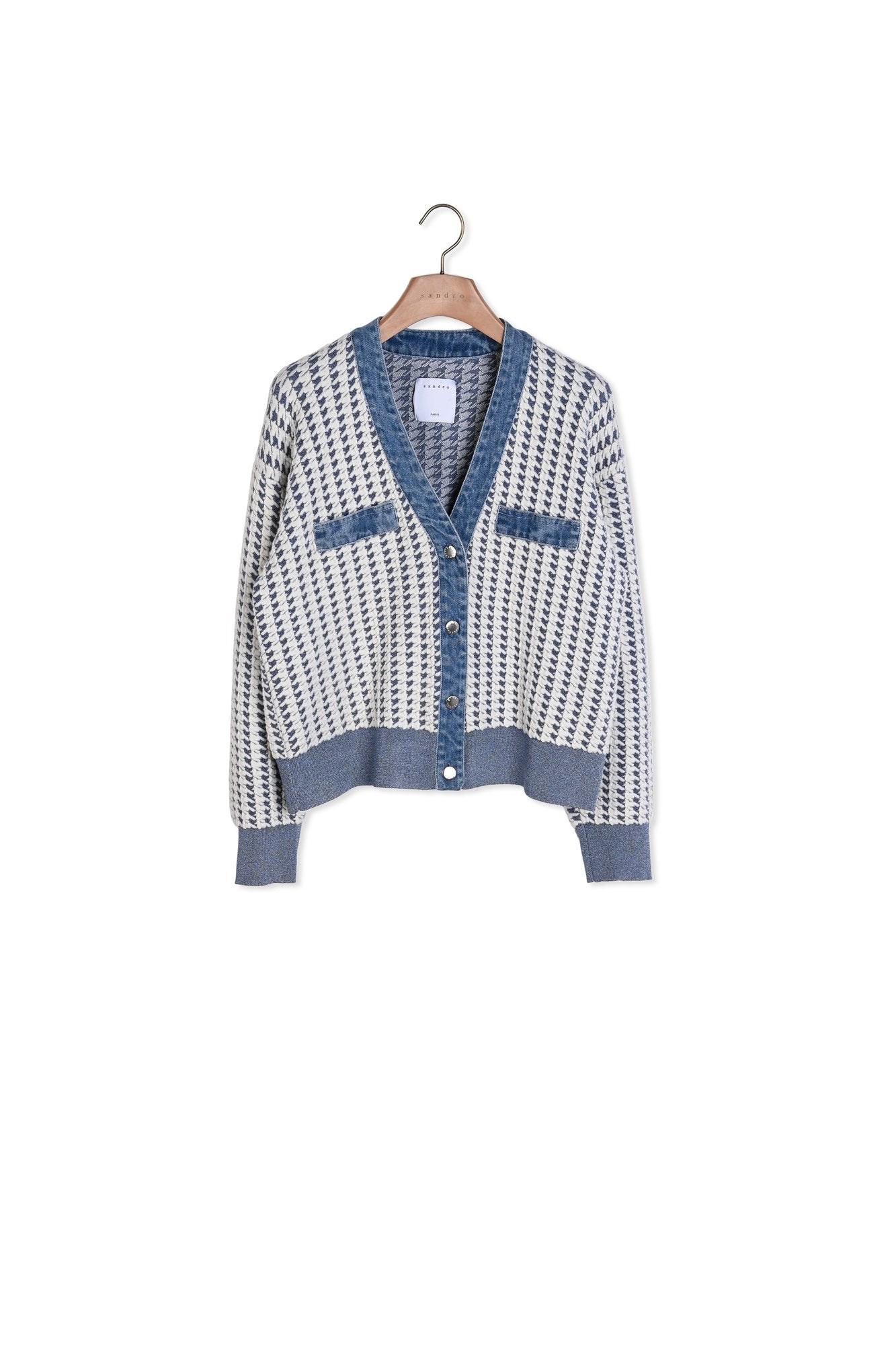 Cardigan court en tweed et Jean Sandro seconde main