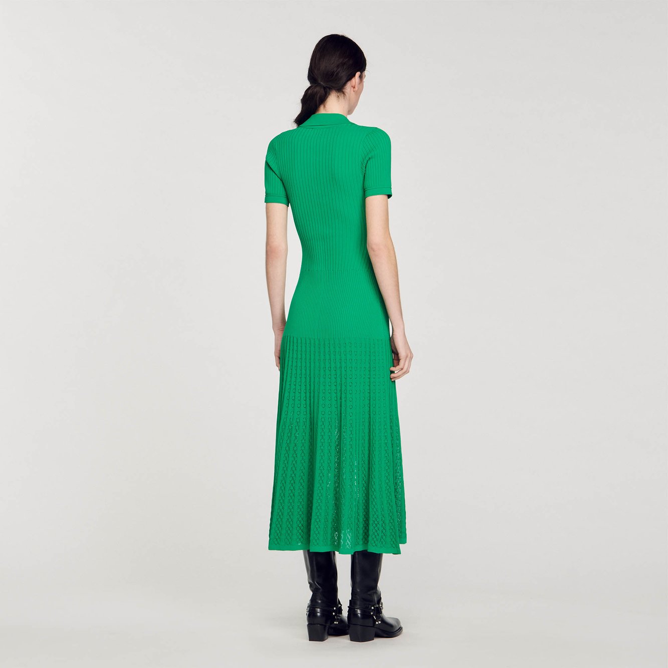 Robe longue en Maille côtelée Sandro seconde main