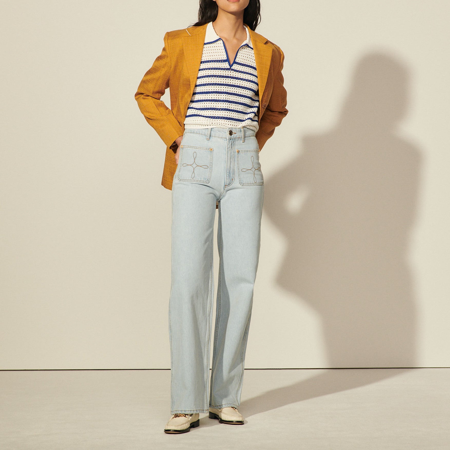 Pull marinière en crochet Sandro seconde main