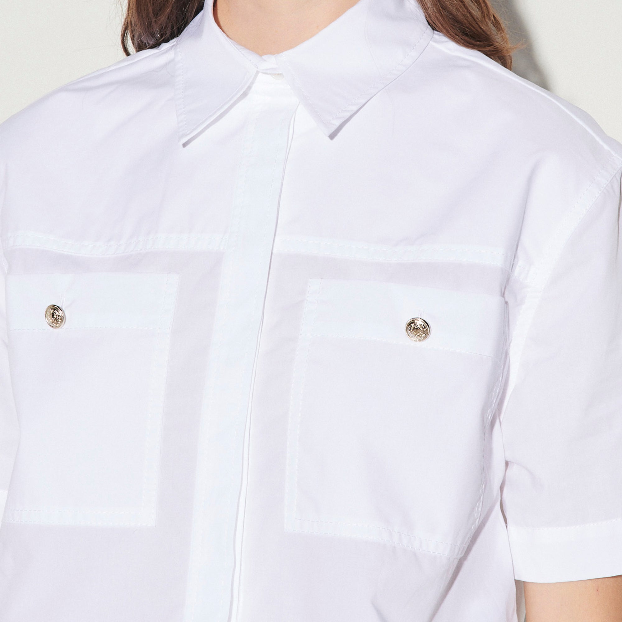 Chemise courte à poches plaquées Sandro seconde main