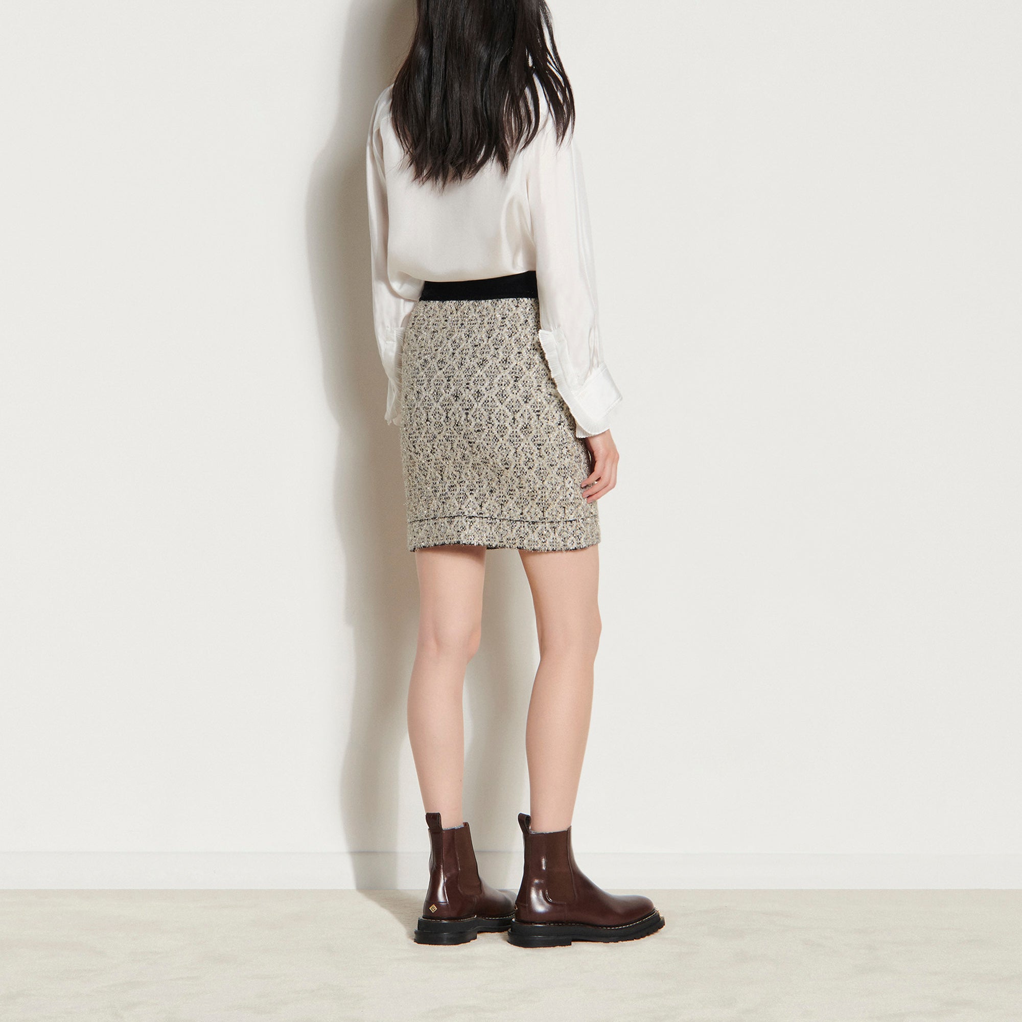 Jupe courte en Maille jacquard Sandro seconde main