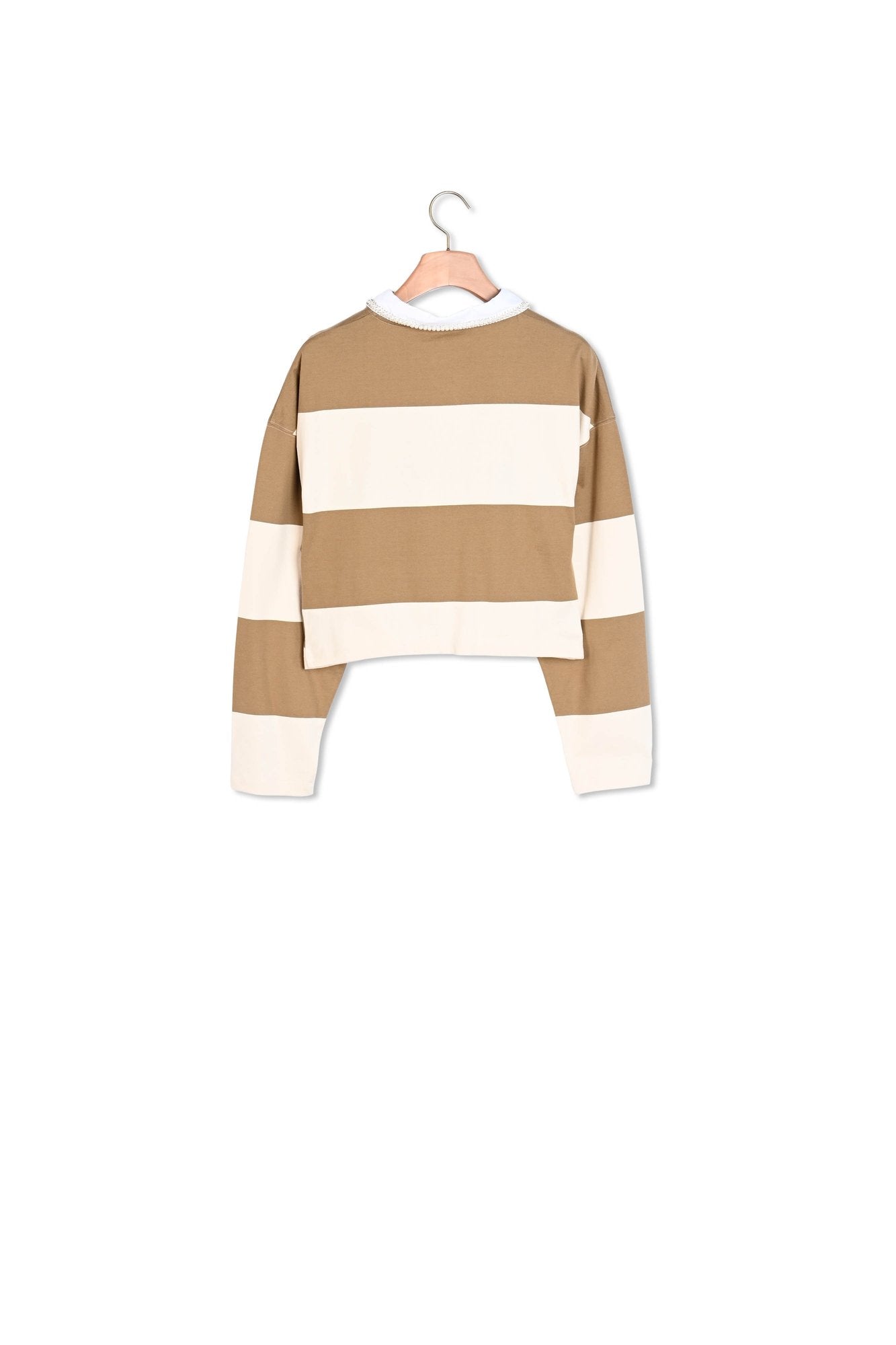 T-shirt rayé à col polo strassé Sandro seconde main