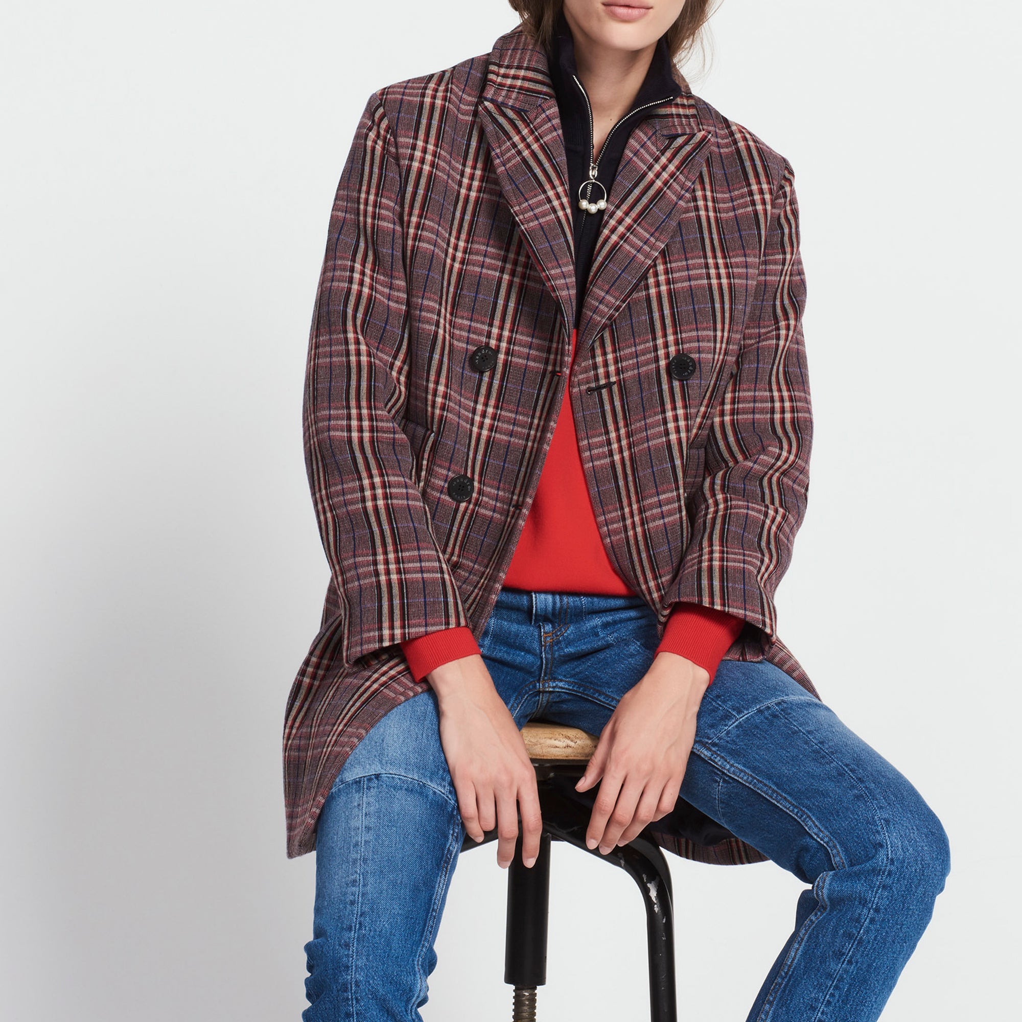 Manteau en coton mélangé imprimé Sandro seconde main