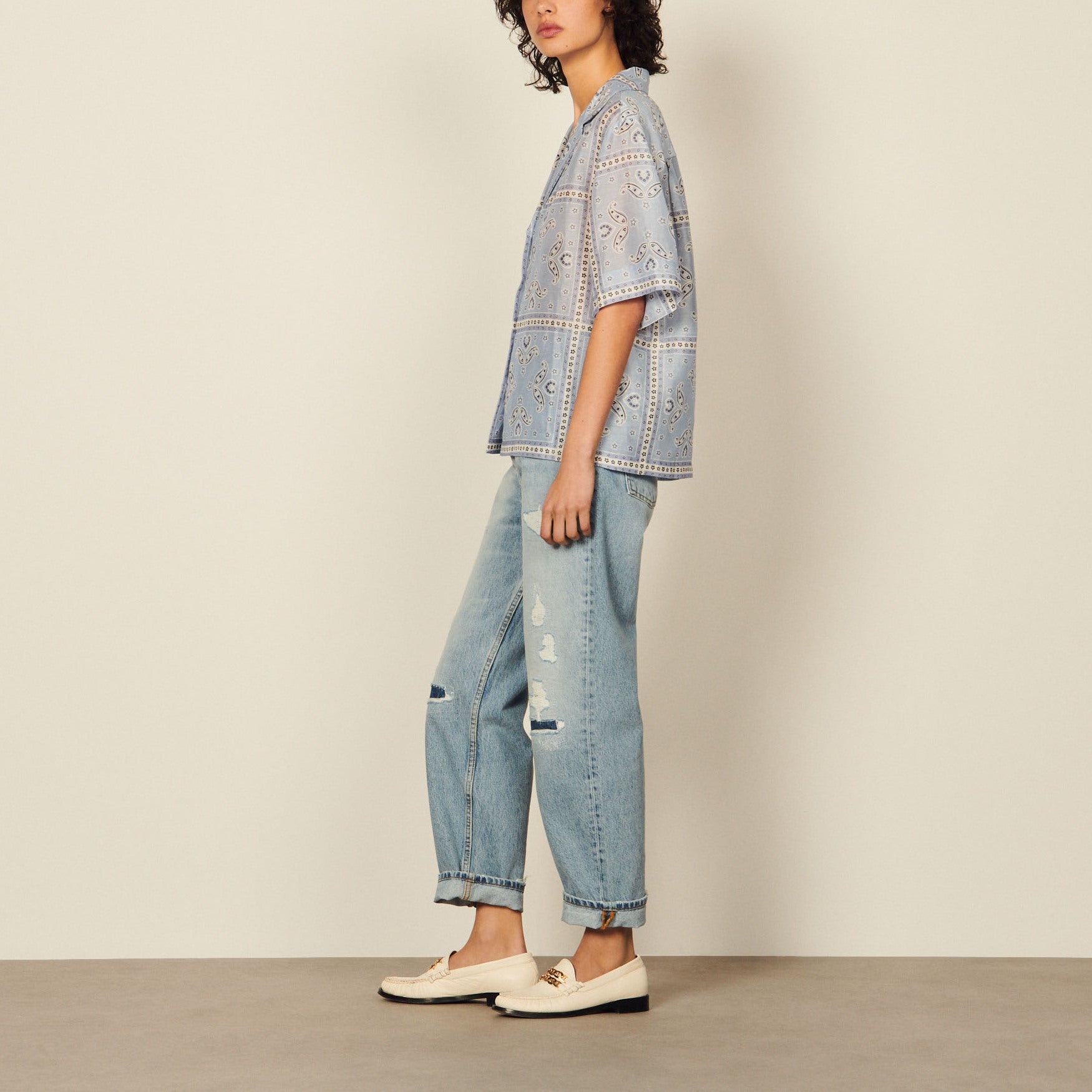 Chemise manches courtes imprimé bandana Sandro seconde main