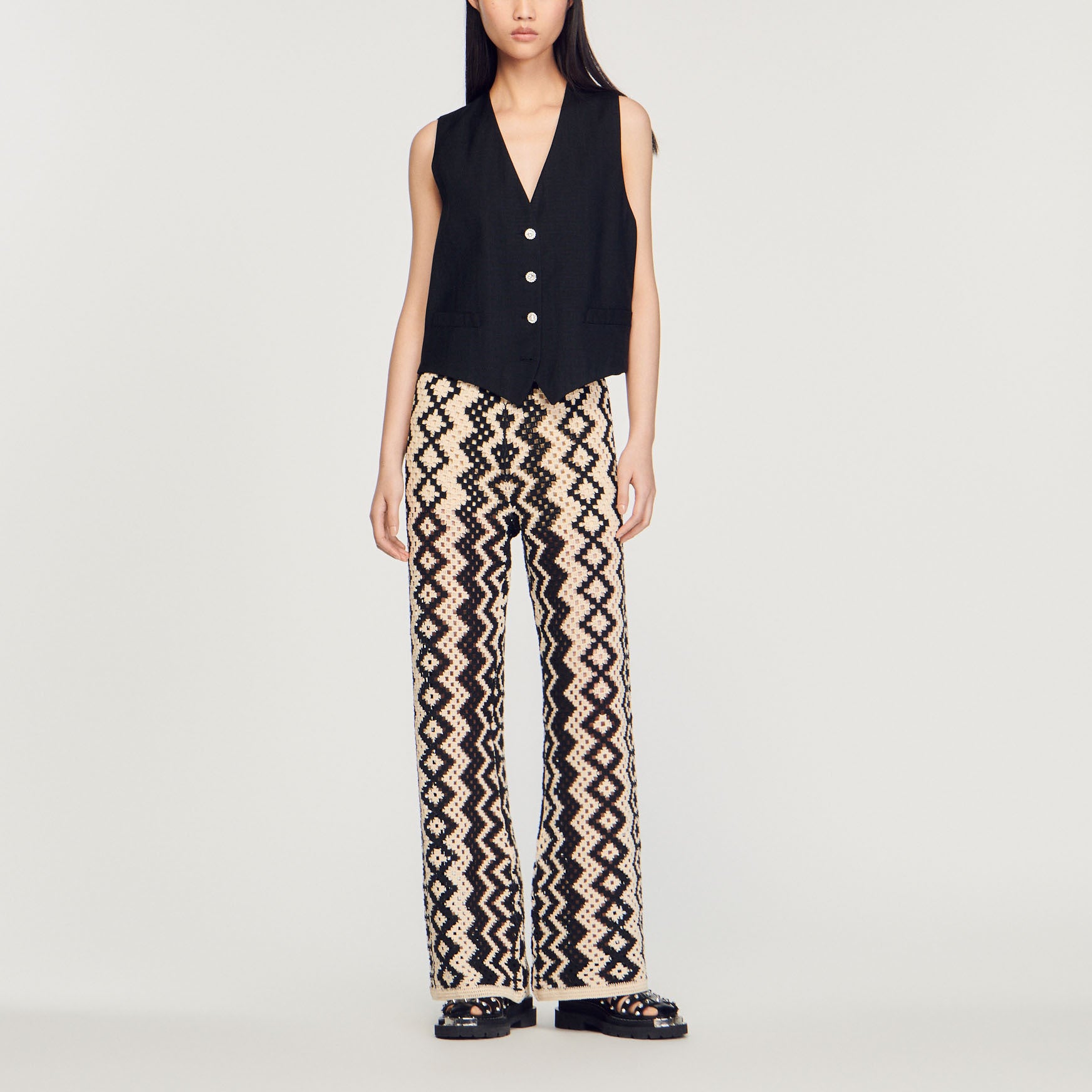 Pantalon en Maille Sandro seconde main