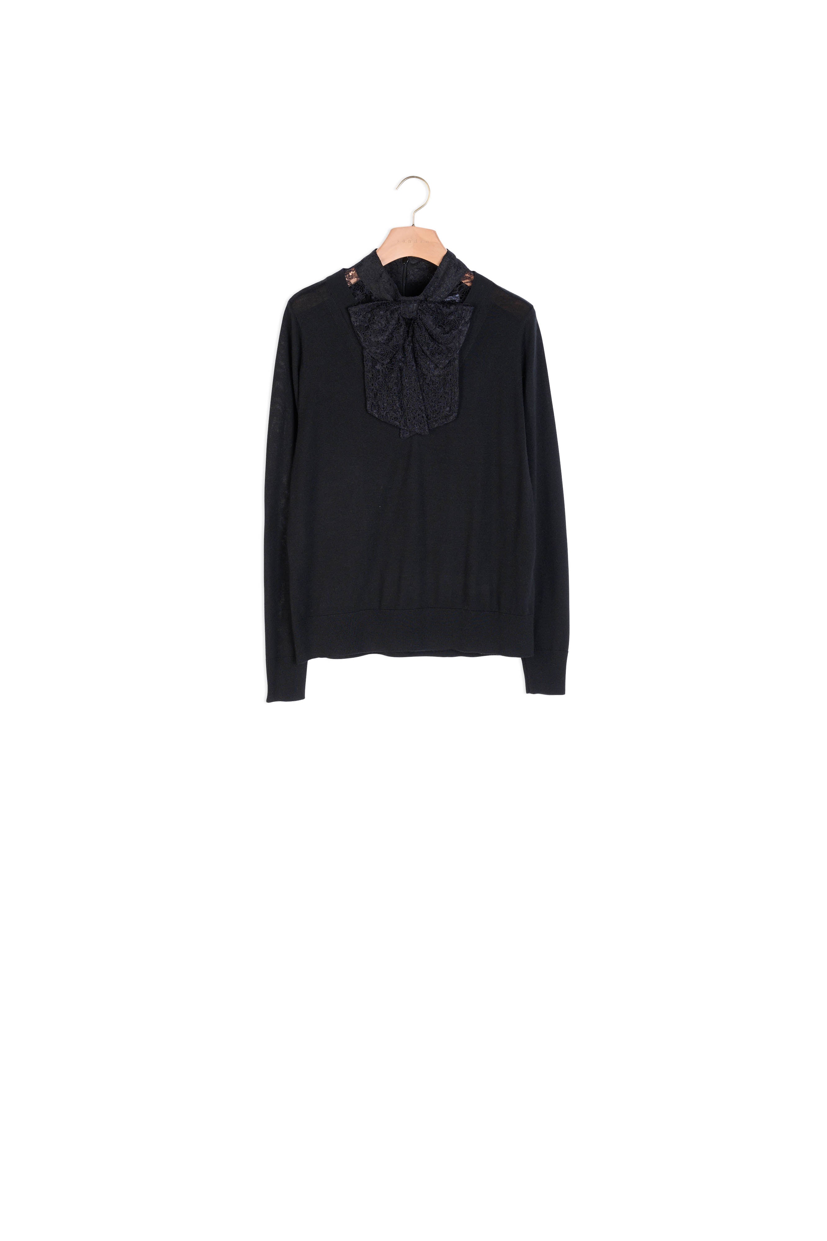 Pull en maille orné d un nœud Sandro seconde main