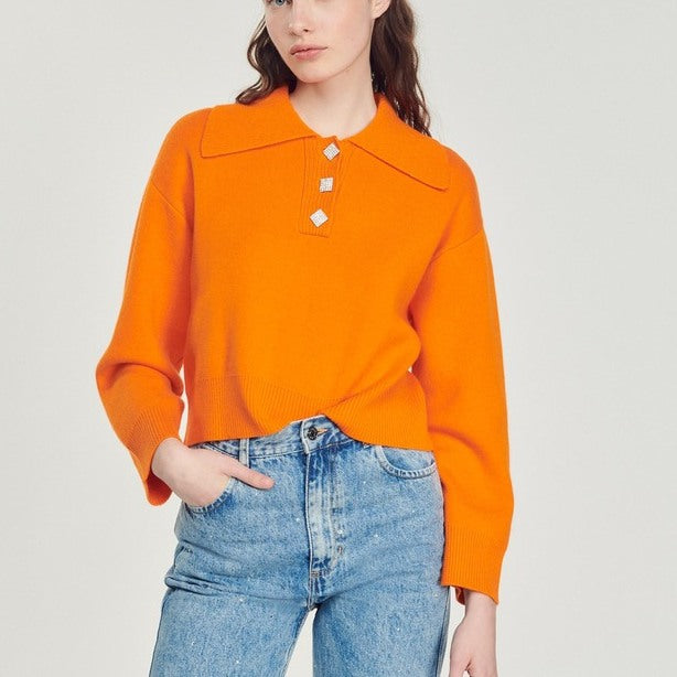 Pull court à boutons bijoux Sandro seconde main