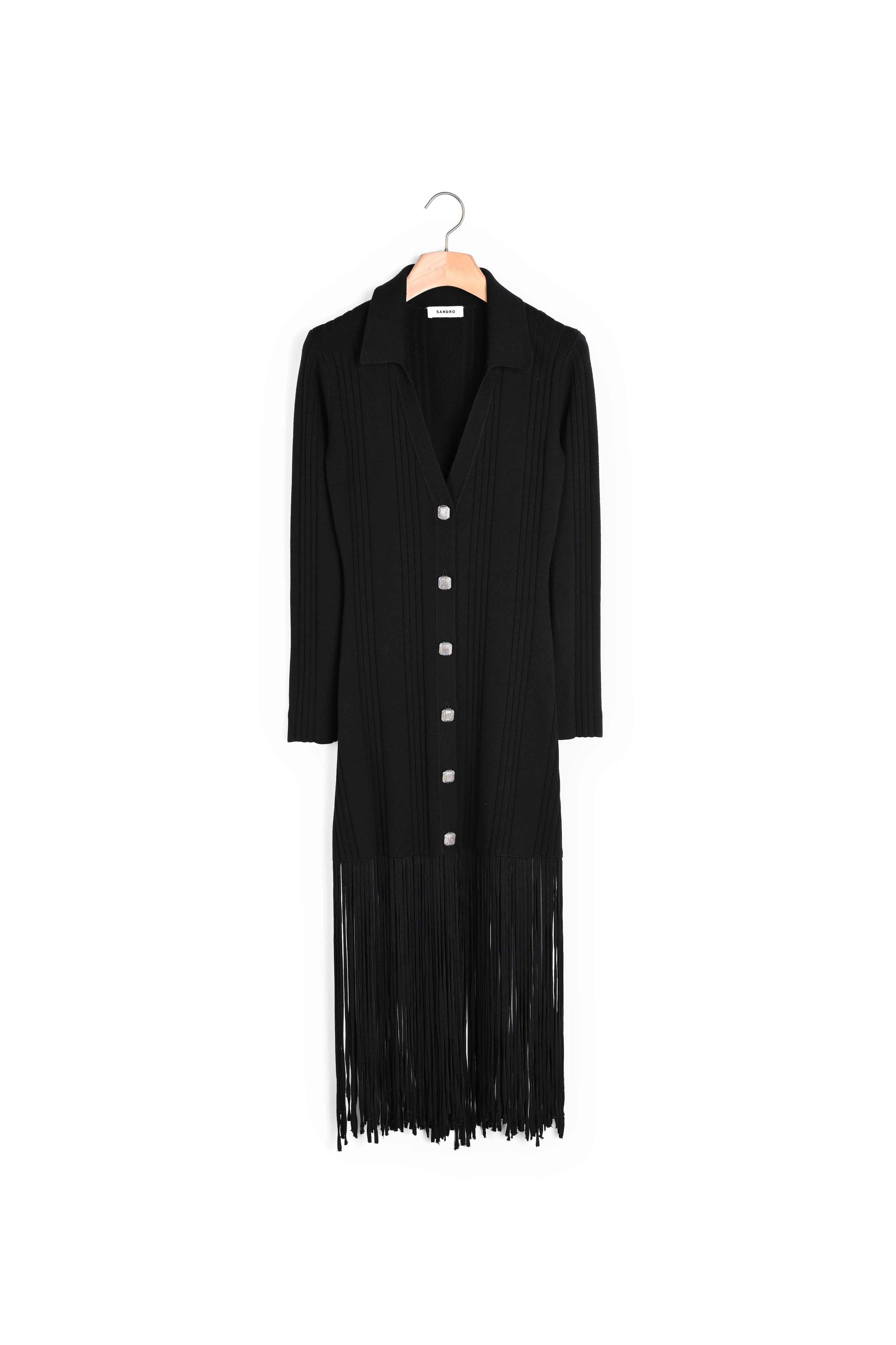 Robe longue à franges Sandro seconde main