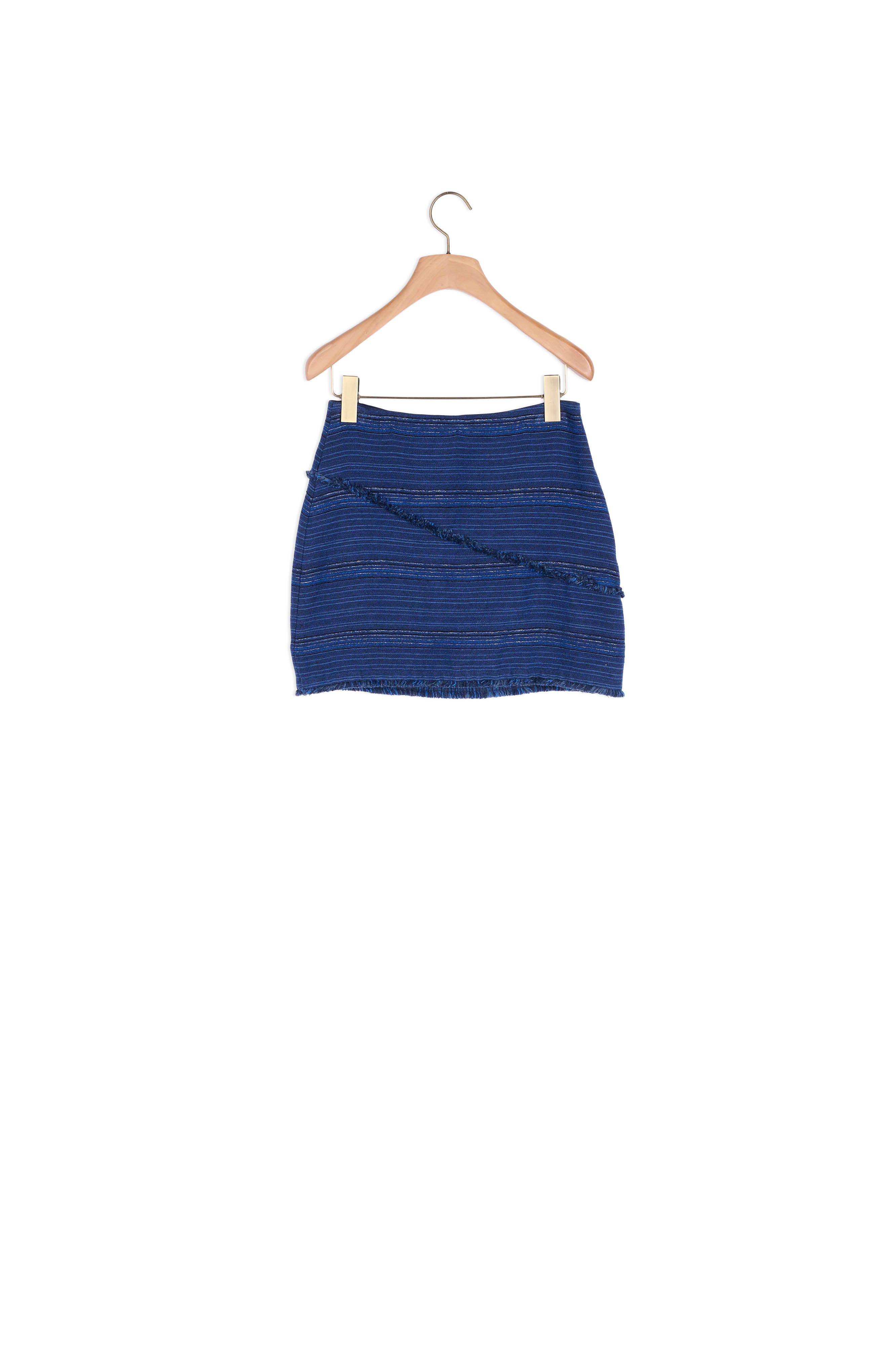 Jupe courte avec surpiqûres effilochées Sandro seconde main