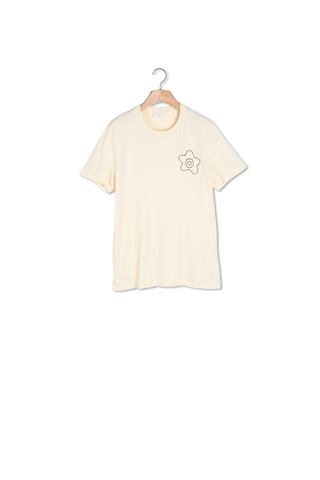 T-shirt en coton à broderie Sandro seconde main
