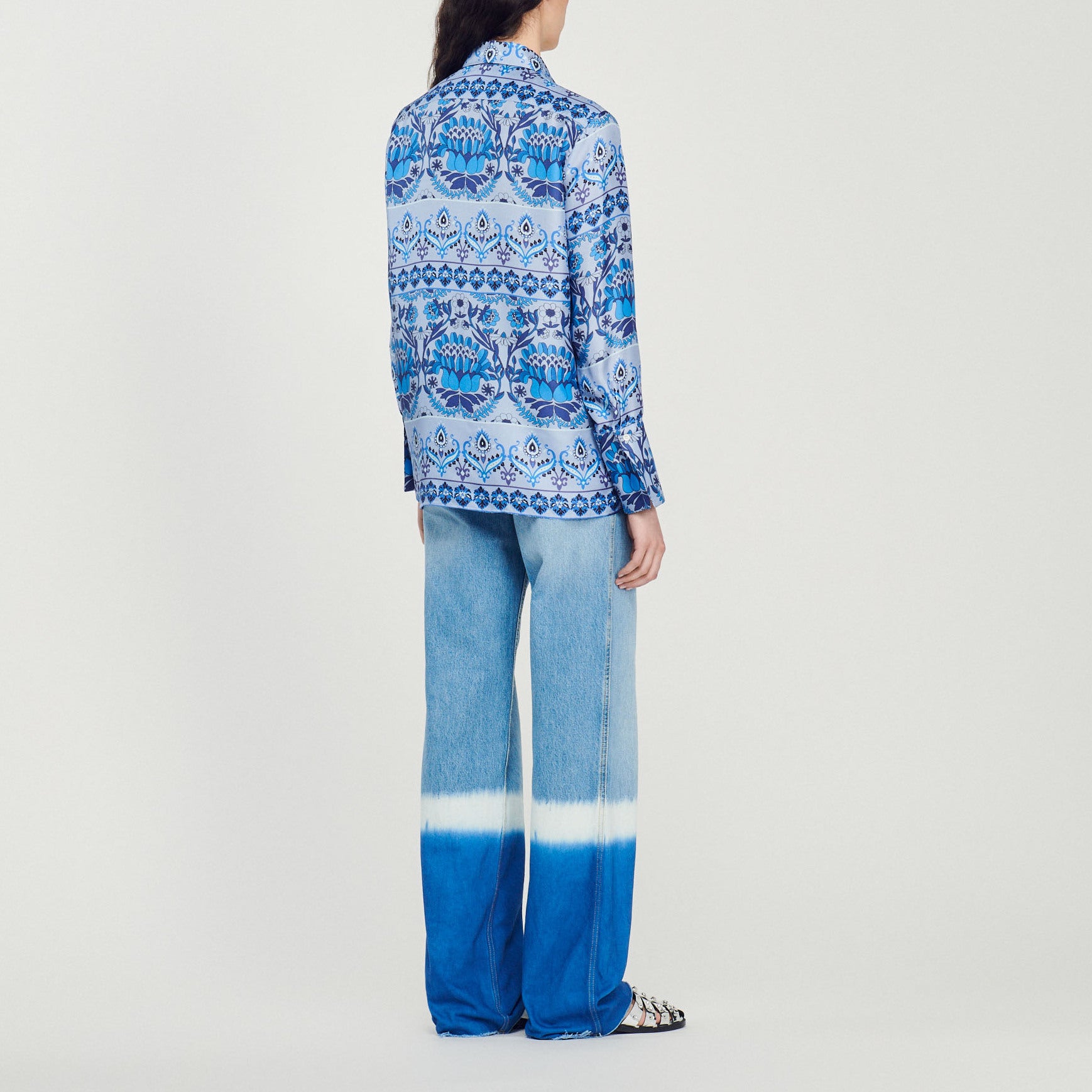 Chemise en soie imprimée Sandro seconde main