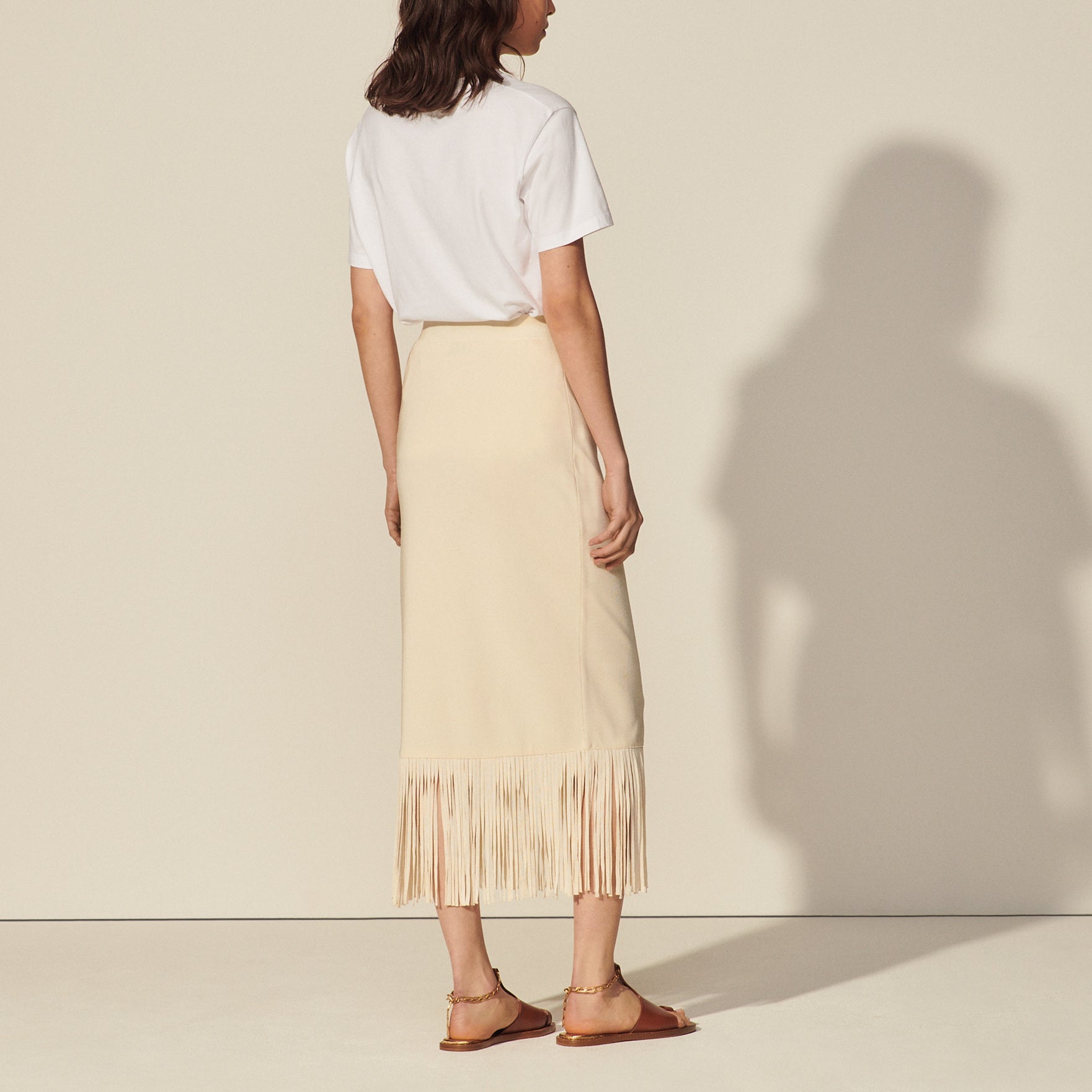 Jupe longue à franges Sandro seconde main