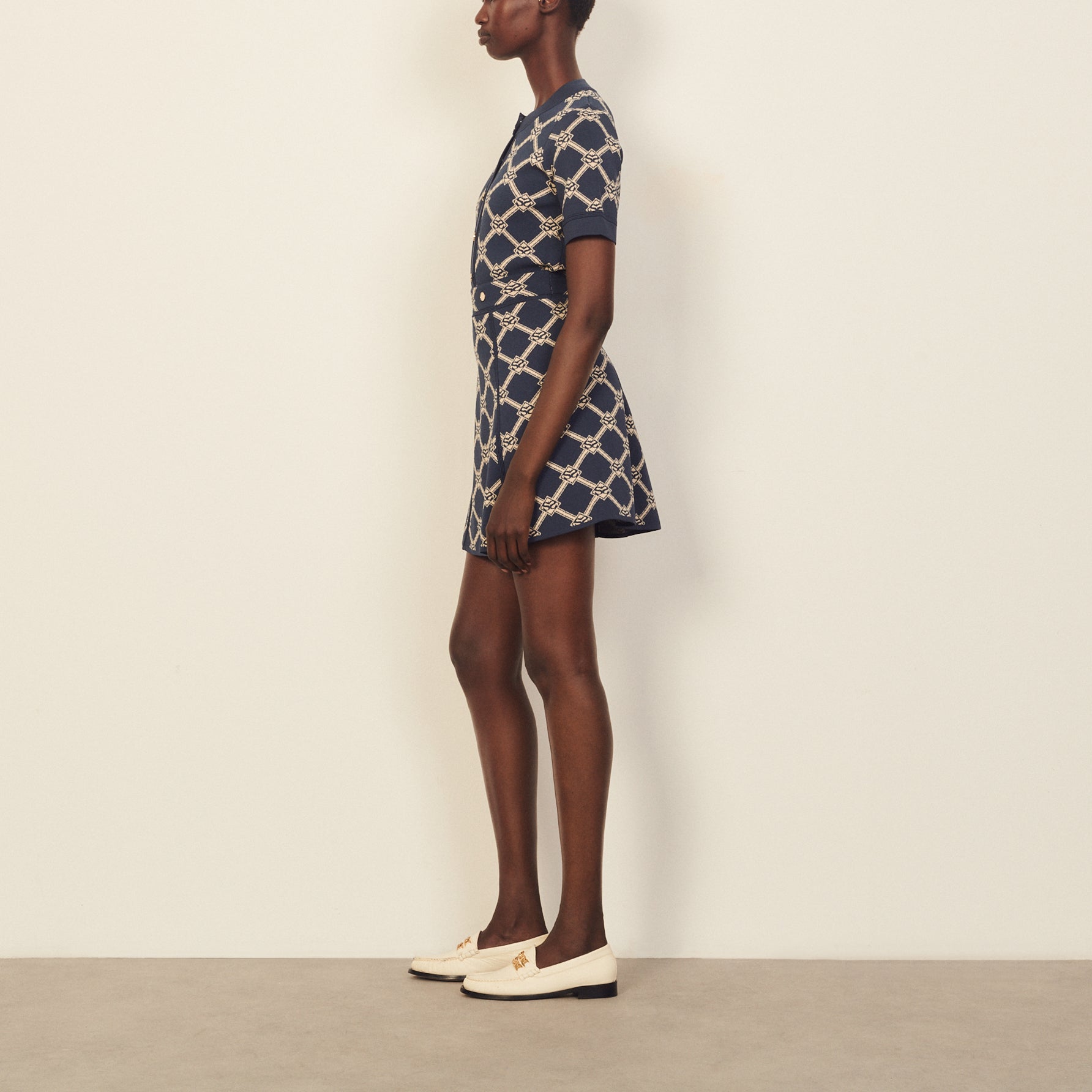 Jupe trapèze en Maille avec jacquard Sandro seconde main