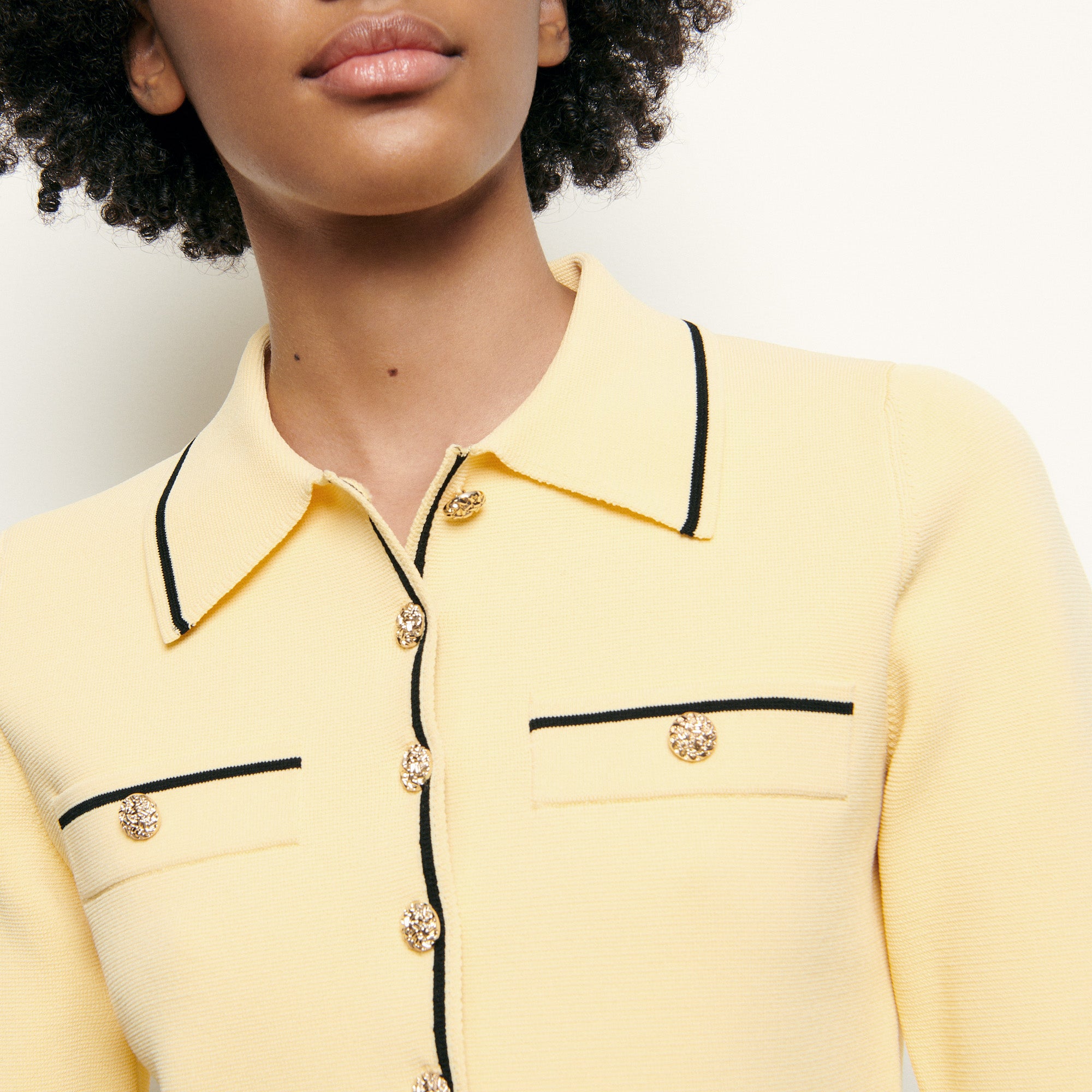 Cardigan court à col Chemise Sandro seconde main