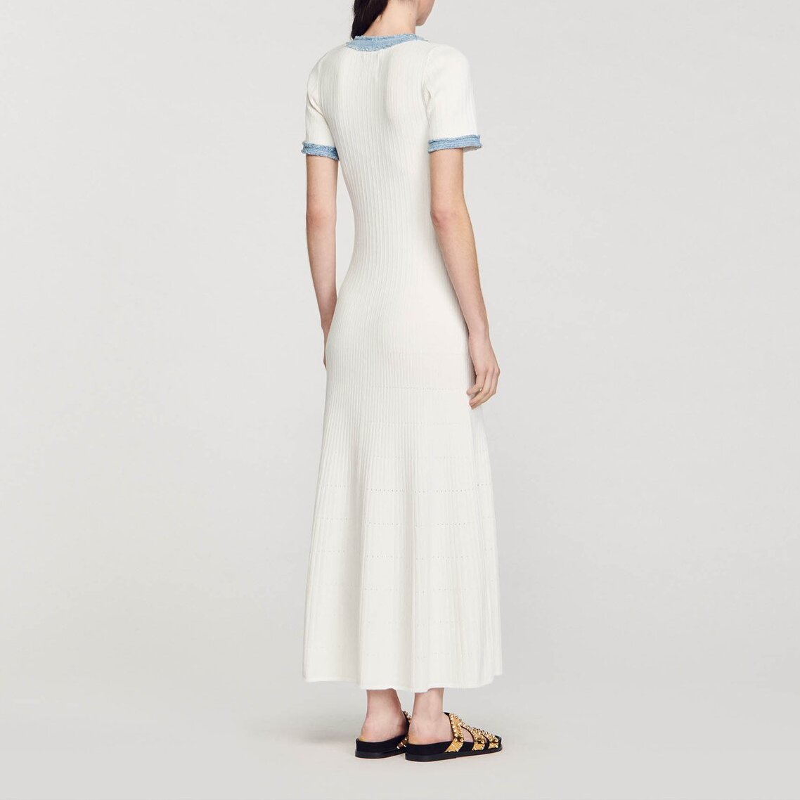 Robe midi en Maille et denim Sandro seconde main