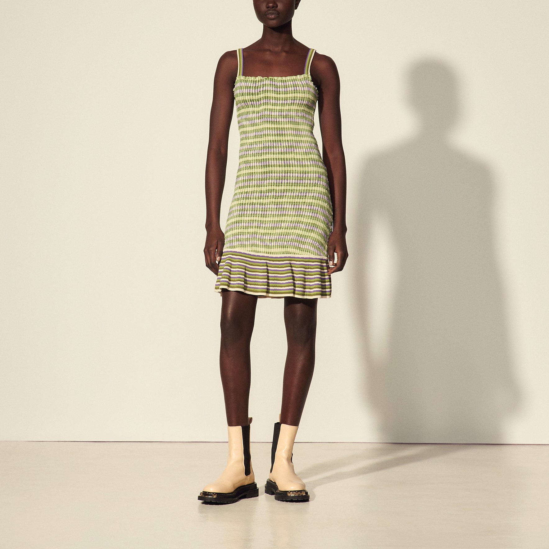 Robe en Maille smockée Sandro seconde main