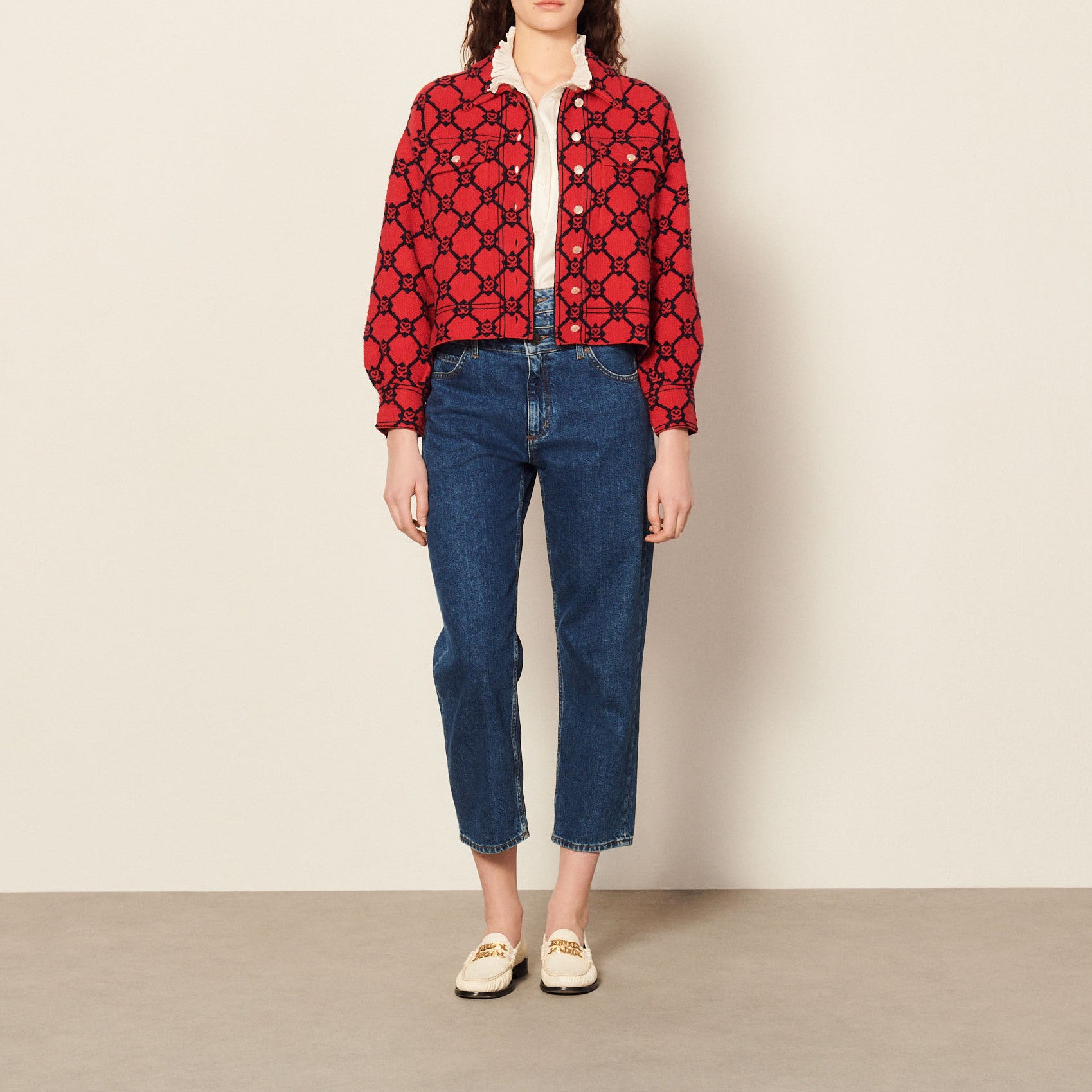 Cardi-coat en jacquard Sandro seconde main